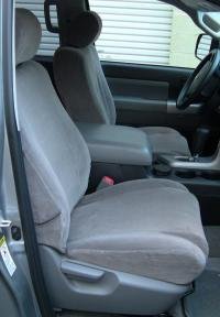 Premium Durafit Seat Covers for 2007-2013 Toyota Tundra & Sequoia - Dark Gray Twill Fabric with Adjustable Headrests & Side Airbag Compatibility | Perfect for Off-Roading, Daily Commutes & Truck Customization