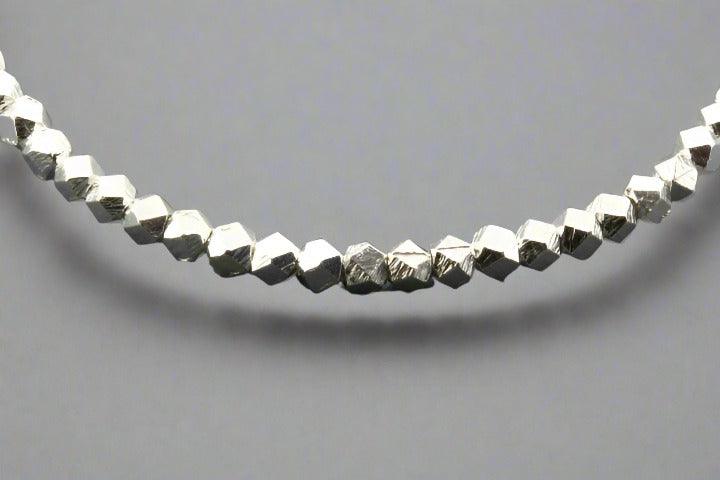 Faceted Bead Stacked Bracelet - Sterling Silver Jewelry for Women, Elegant Stackable Bangle for Everyday Wear & Special Occasions