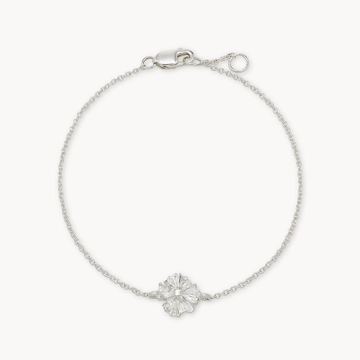 Little Wildflower Bracelet - Sterling Silver Dainty Floral Charm Jewelry for Women - Perfect for Everyday Wear, Gifts & Boho Fashion