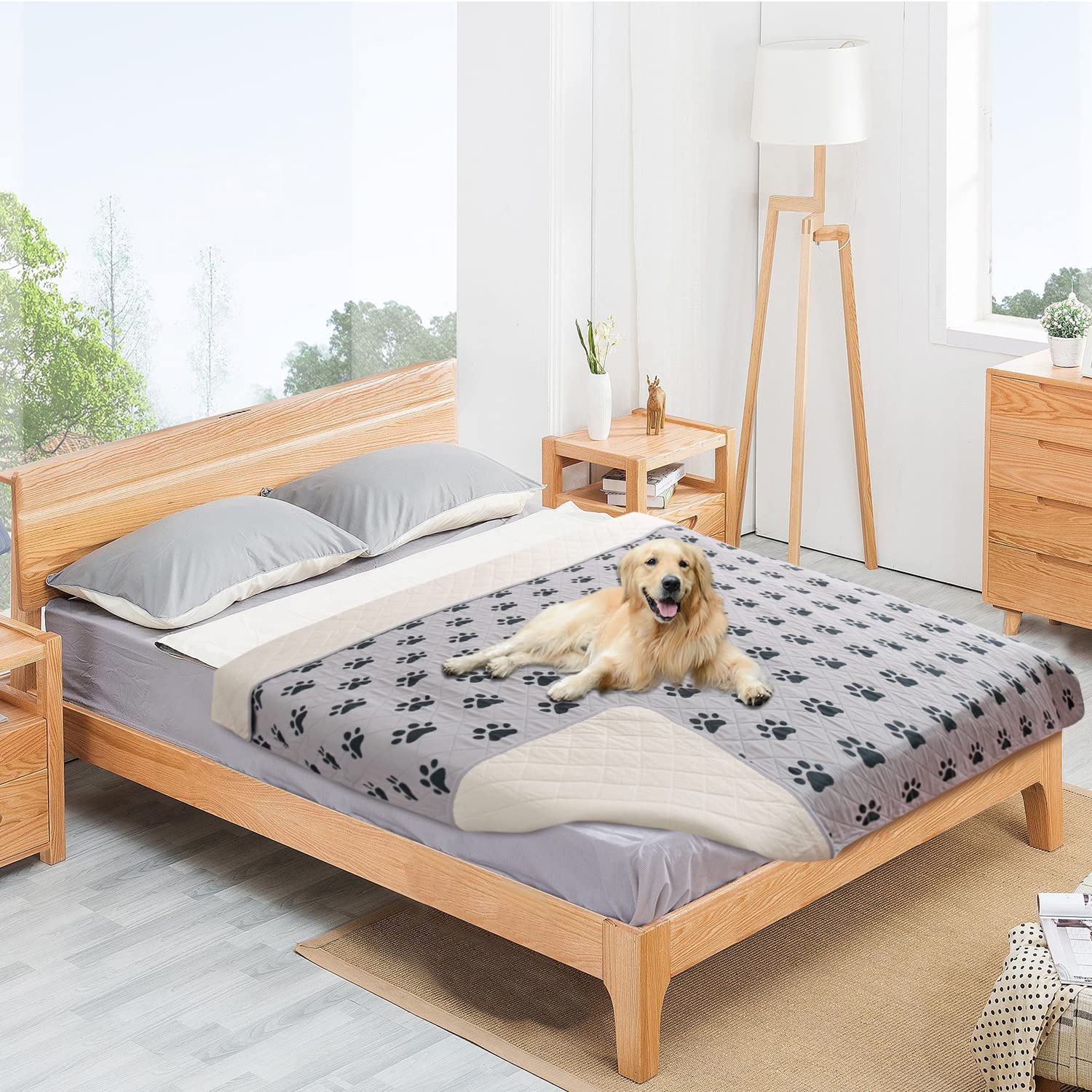 **SPXTEX Washable & Waterproof Dog Bed Cover - Non-Slip Dog Crate Pad, Pee Pad for Large Dogs (82