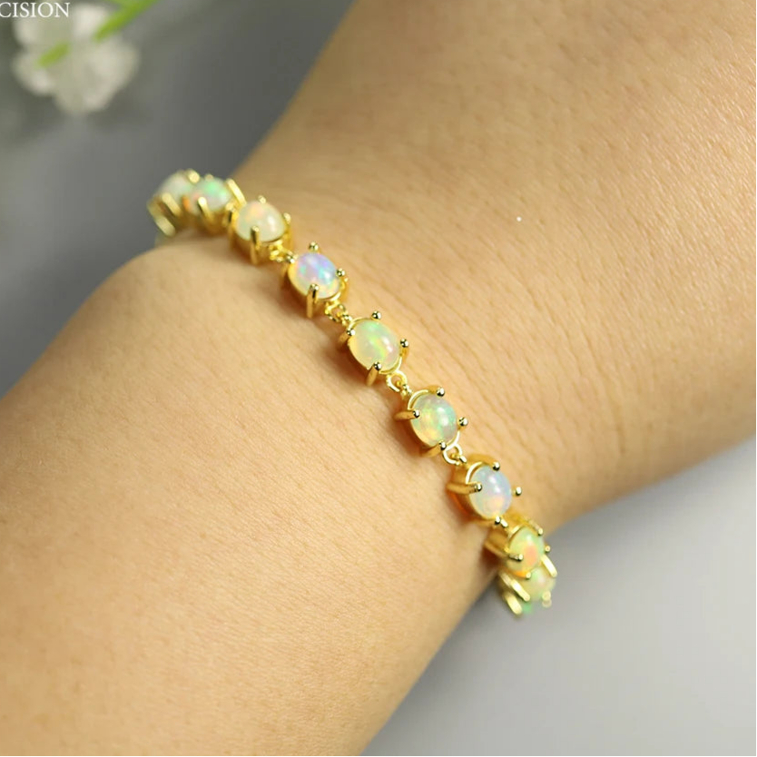 Enchanted Opal Bracelet for Women – Elegant Sterling Silver Gemstone Jewelry Gift for Birthday, Anniversary & Special Occasions | Perfect for Boho, Wedding & Everyday Wear