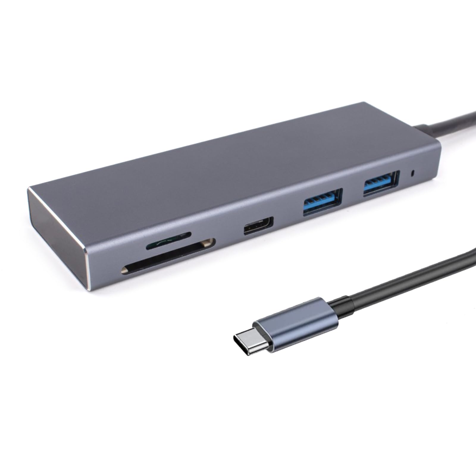 YIGZYCN 5-in-1 USB C Hub Adapter with USB 3.0 Ports, SD/TF Card Reader - Aluminum USB-C Docking Station for MacBook Pro/Air, iPad Pro, Chromebook - Perfect for Office Work, Travel & Home Use