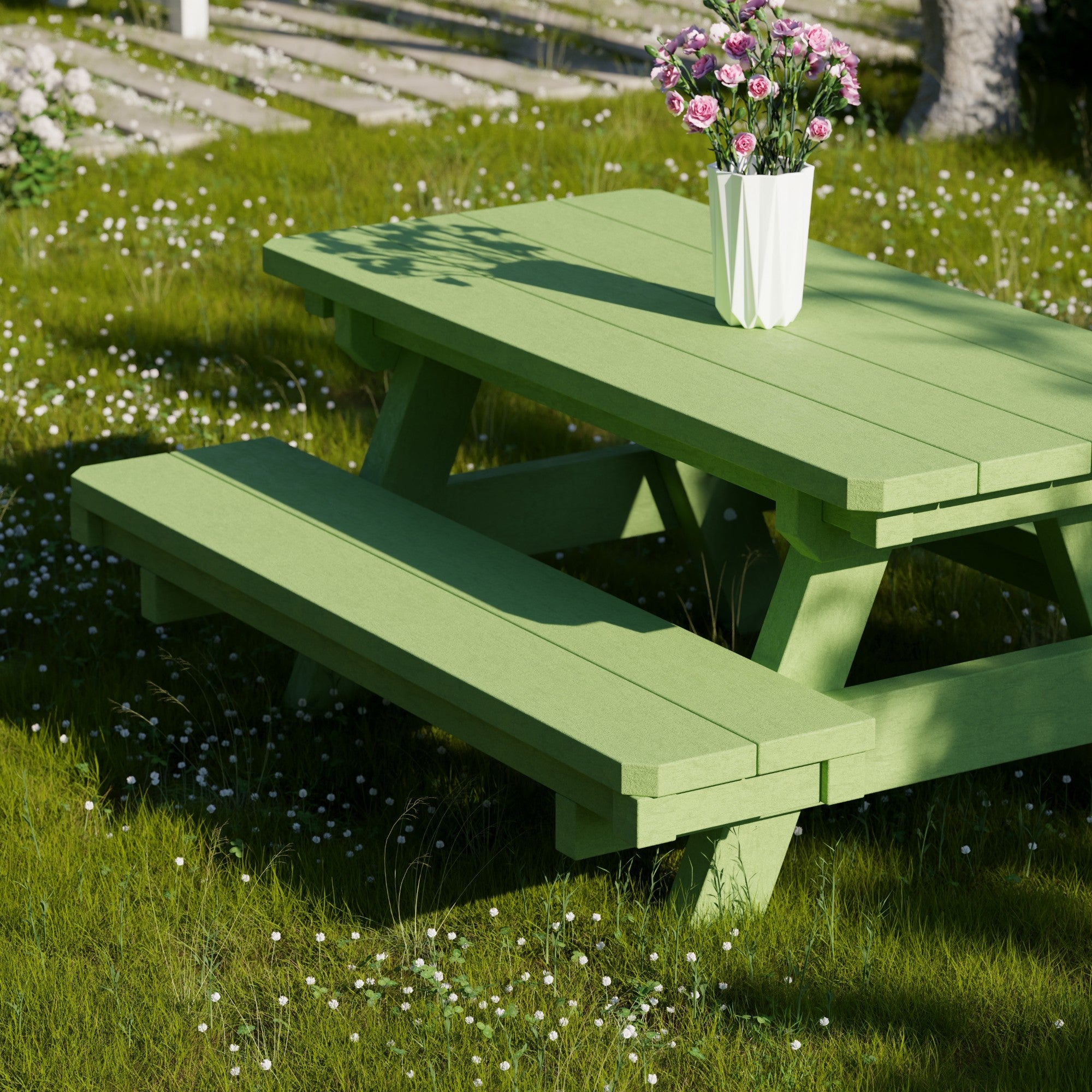 Heritage Kids Picnic Table - Durable Outdoor Wooden Table for Children's Playtime, Backyard, and Garden Activities