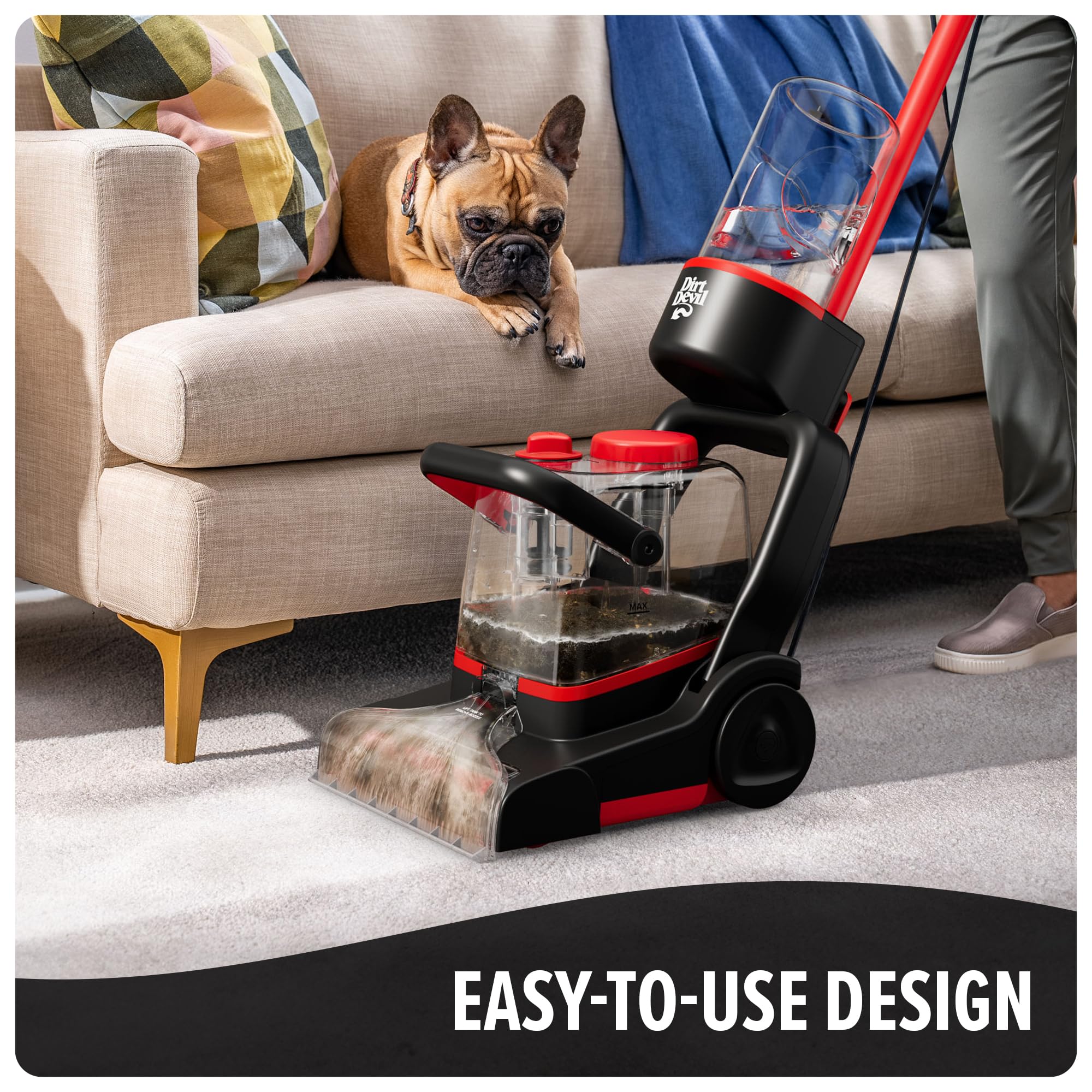 Dirt Devil Full-Size Carpet Cleaner Machine - Powerful Deep Cleaning for Carpets & Upholstery with 2 Modes | Includes Carpet Cleaner Solution | Perfect for Home, Office & Pet Stain Removal