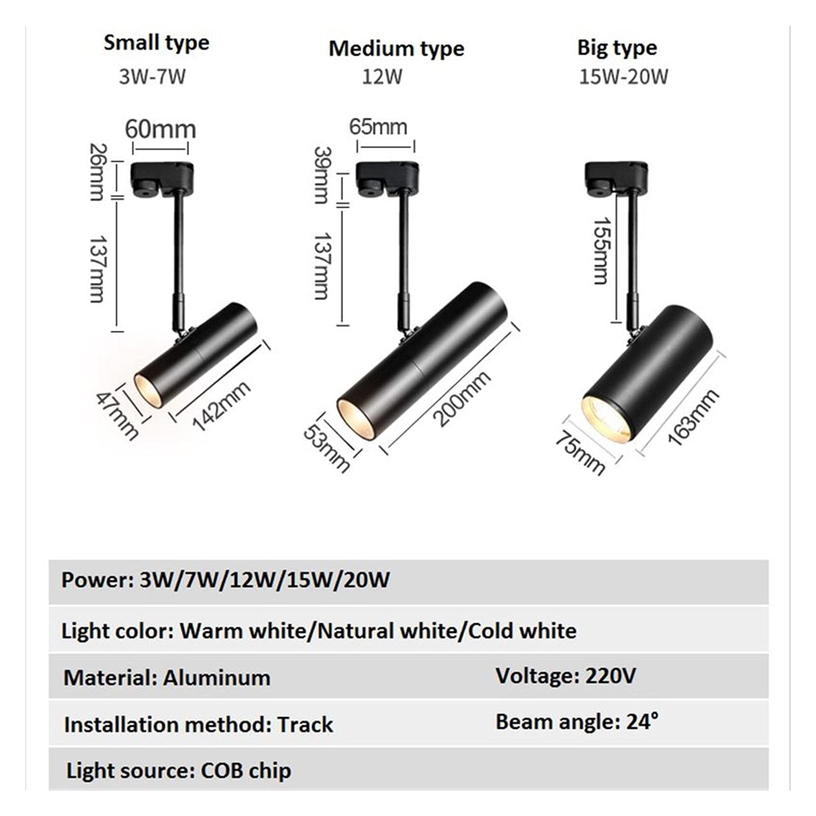 Modern Nordic LED Track Spotlight - Adjustable Black Rail Light for Home, Gallery & Retail Display - Natural White Light for Wall Accent & Exhibition Lighting