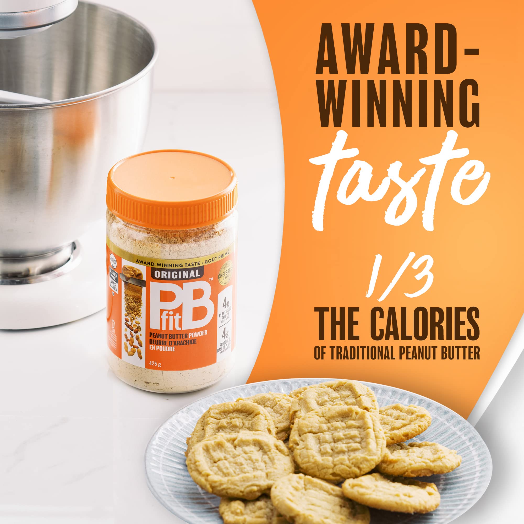 PBfit All-Natural Peanut Butter Powder | 100% Real Roasted Pressed Peanuts | Low Fat High Protein Powder (4g Protein per Serving) | 15oz (425g) | Perfect for Smoothies, Baking & Protein Shakes