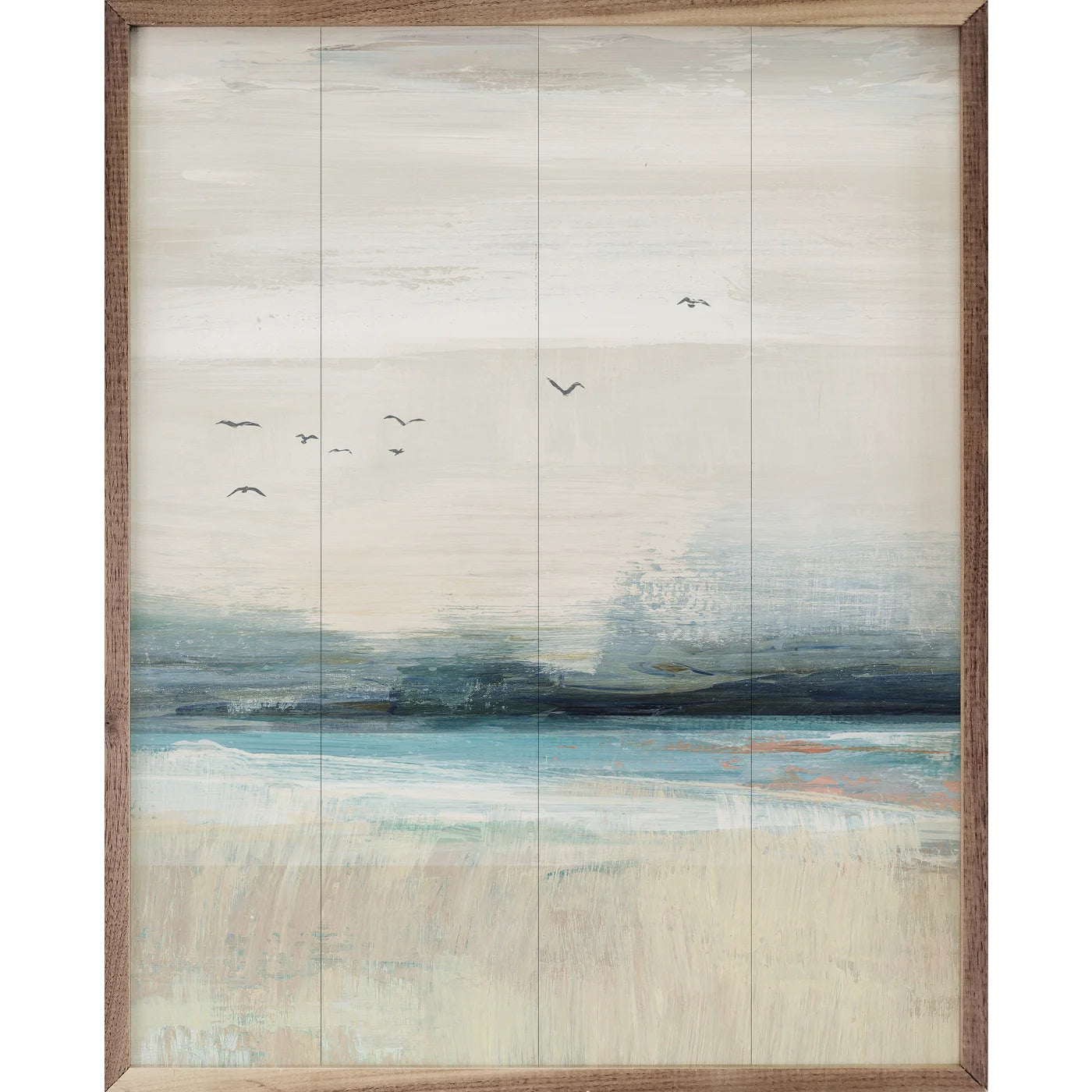 Coastal Birds 2 By Nina Blue - Wood Framed Wall Art Print - Beach House Decor, Coastal Living Room, Nautical Bedroom Wall Decor