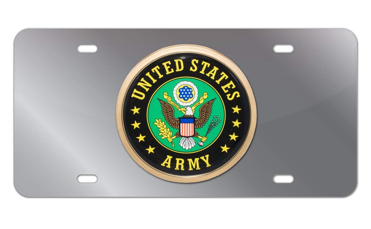 US Army Eagle Stainless Steel License Plate - Durable Metal Car Tag for Vehicles, Trucks & Motorcycles - Perfect for Military Supporters & Patriotic Car Accessories