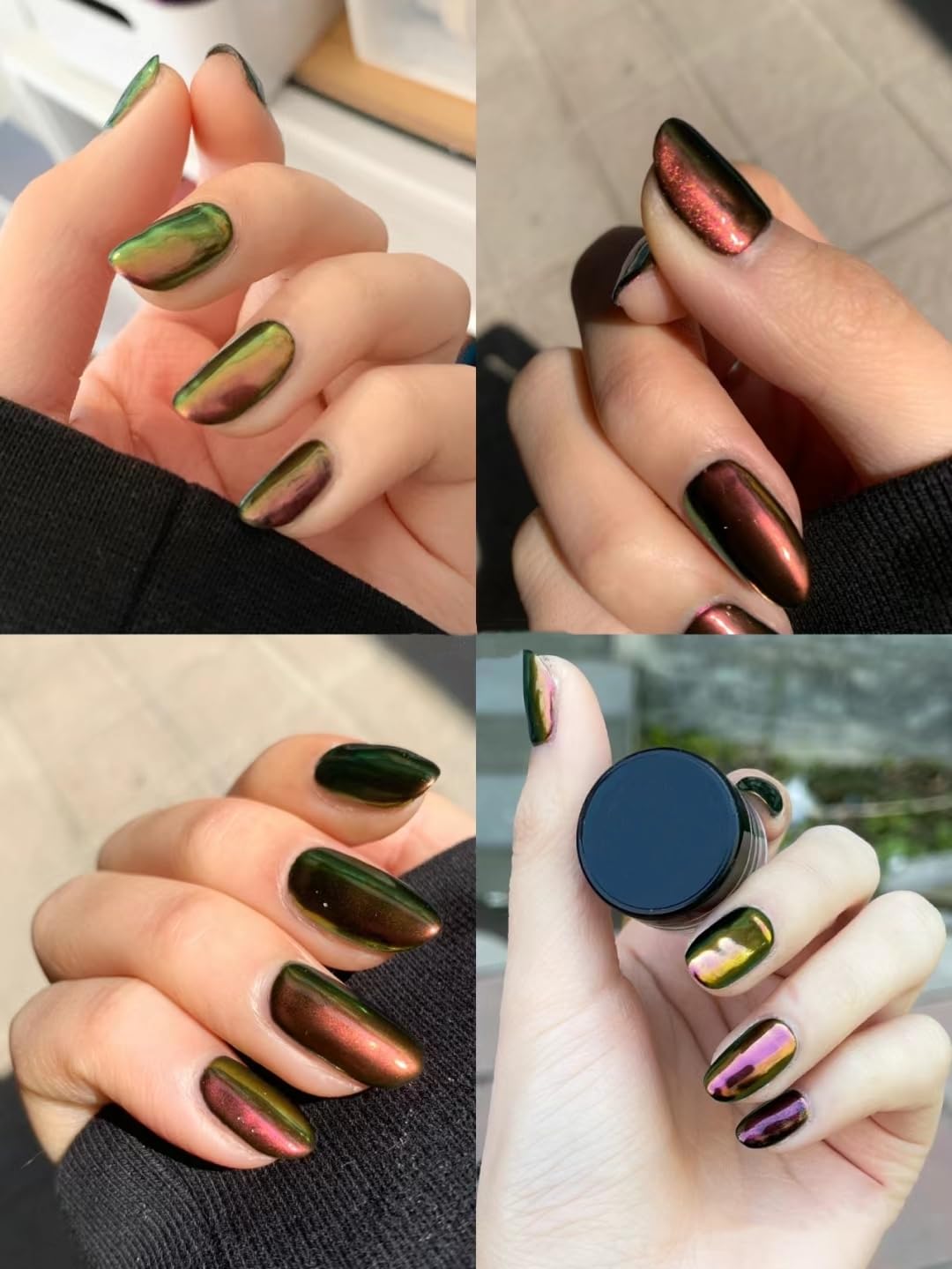 Chameleon Chrome Nail Powder - 8 Box Set of Mirror Glitter Pigment for Gel Nails | Shiny Metallic Nail Art Supplies | Perfect for Salon, Manicure, Party & Special Occasion Nail Designs
