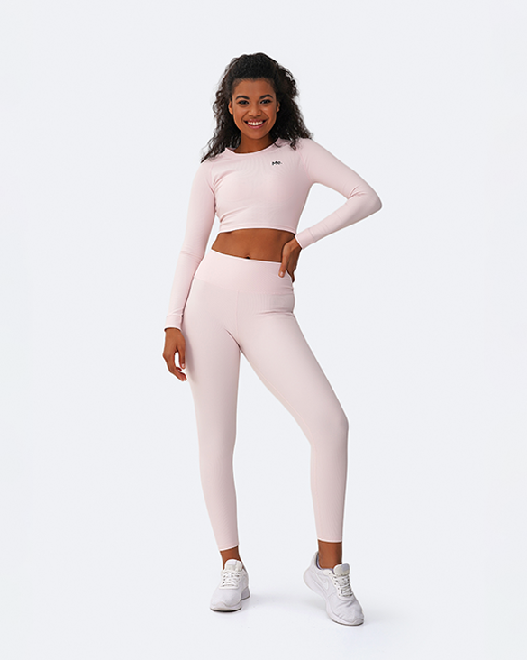 Pink Vanilla Cropped Long Sleeve Shirt for Women - Soft Cotton Blouse, Trendy Casual Top for Spring/Summer, Perfect for Dates, Office & Outings