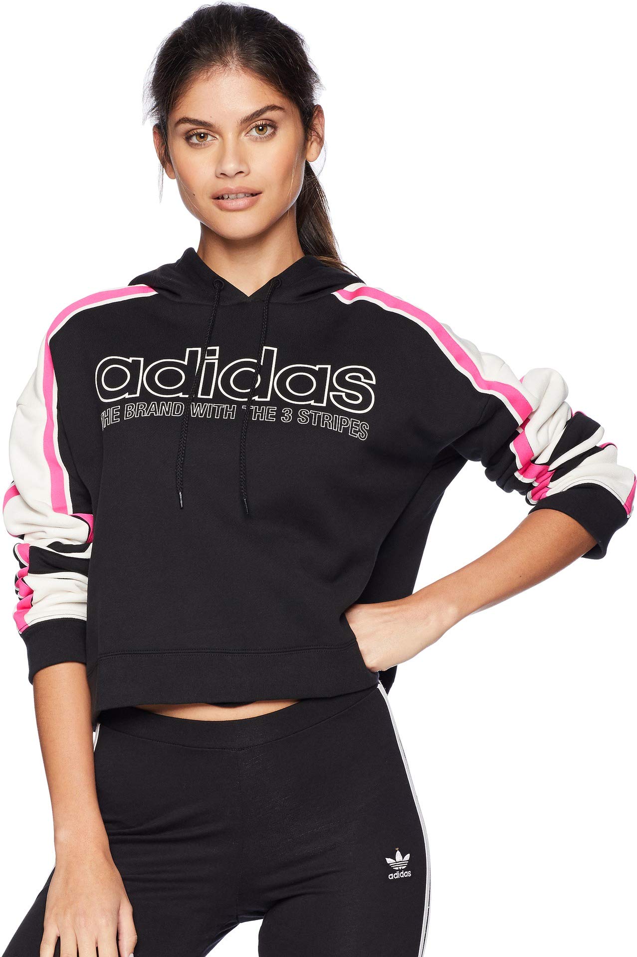adidas Women's Racing AA-43 Cropped Hooded Sweatshirt | Athletic Casual Pullover for Running, Gym & Streetwear Fashion