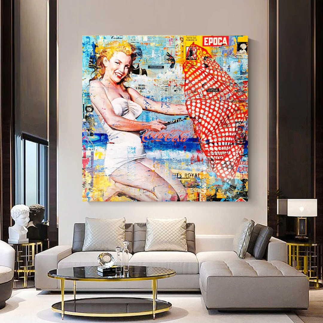 Vintage Marilyn Monroe Beach Poster - Retro Wall Art Decor for Home, Office & Beach House - Perfect for Living Room, Bedroom & Coastal Themed Spaces