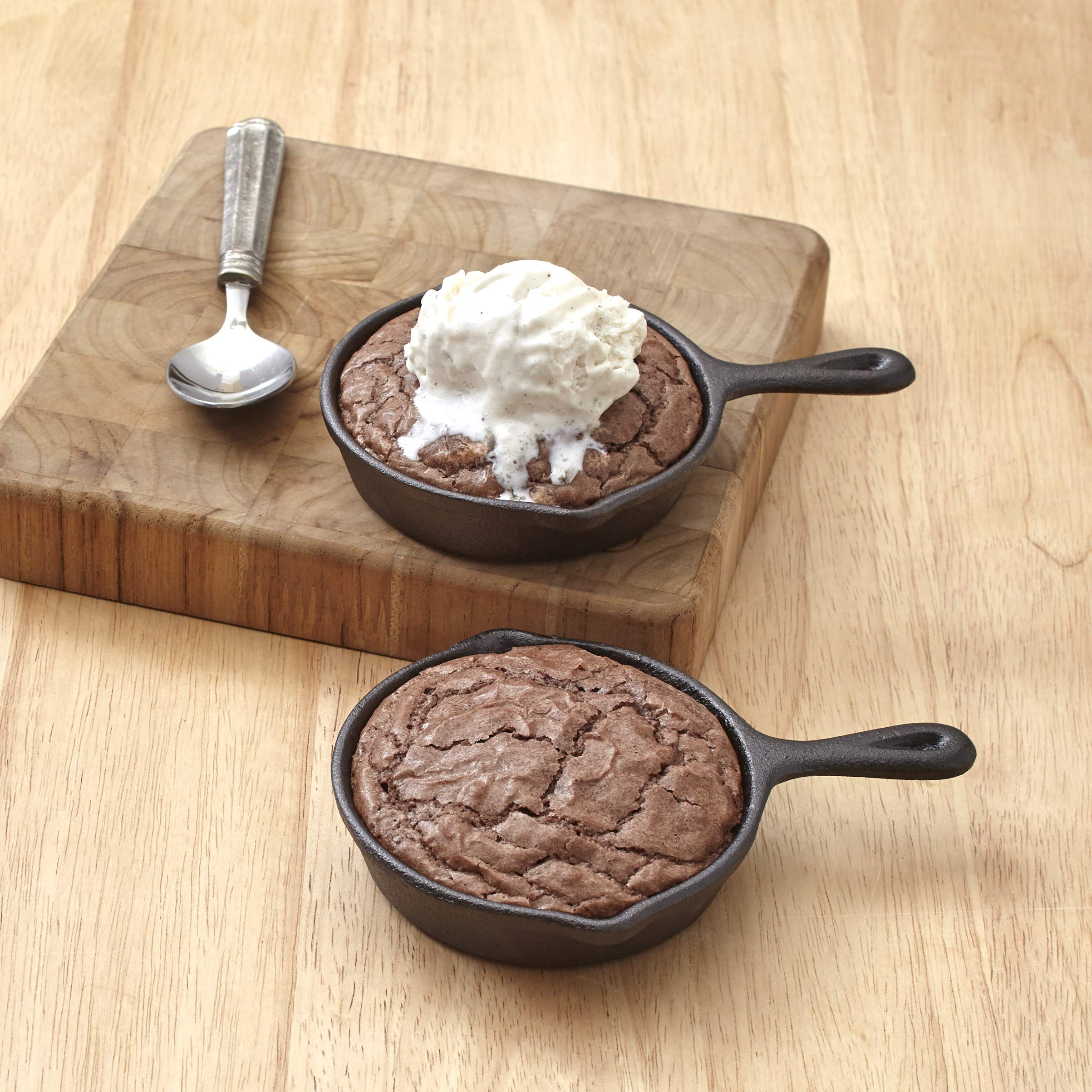 Mini Cast Iron Skillets Set of 2 - Perfect for Single Serving Meals, Desserts & Baking - Ideal for Camping, Breakfast Eggs & Personal Dessert Presentation