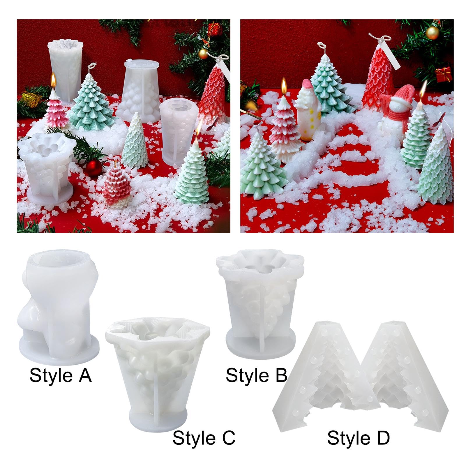 SECRET DESIRE Christmas Silicone Mold for Candle & Soap Making - Festive Holiday Decor DIY Craft Kit (Style A) | Perfect for Christmas Gifts, Home Decor, and Holiday Crafting Projects