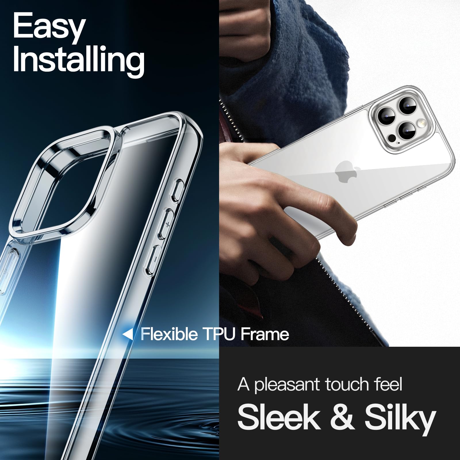 JETech Shockproof Clear Case for iPhone 16 Pro (6.3-Inch) | Non-Yellowing Bumper Cover with Anti-Scratch Protection | Perfect for Outdoor Activities, Work & Everyday Use