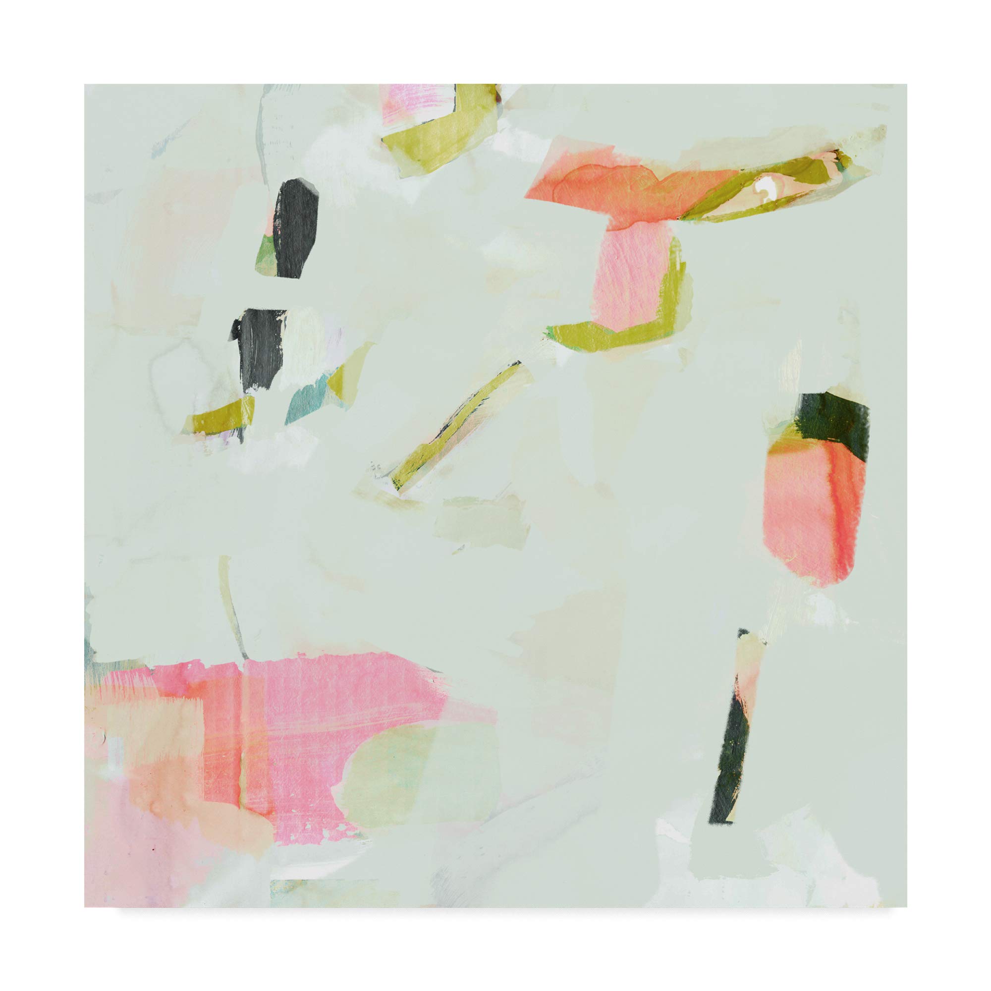 Victoria Borges Olive Scatter I Fine Art Print - 18x18 Inches Wall Decor for Living Room, Bedroom & Office | Modern Abstract Painting for Home & Office Decor