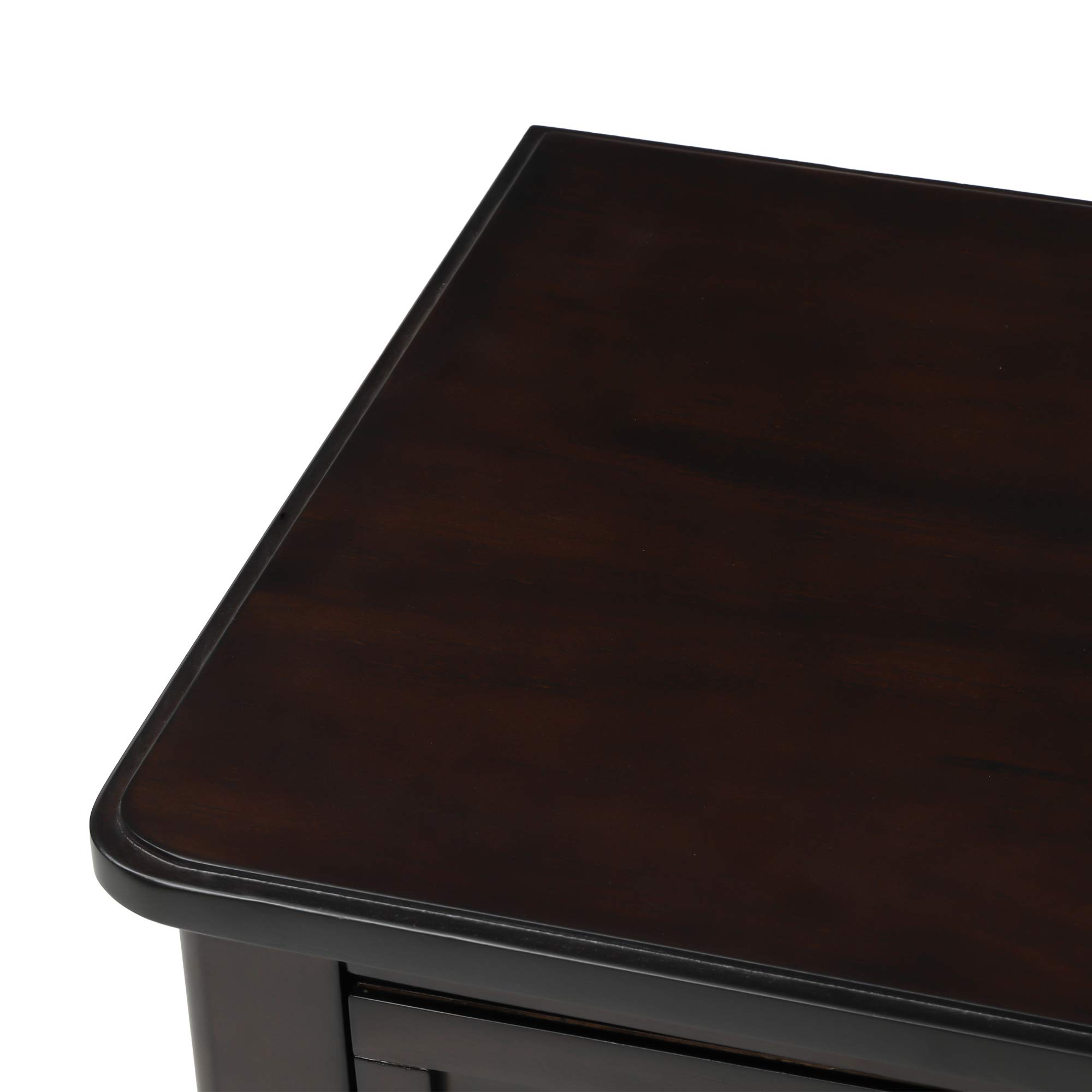 Narrow Console Table with 4 Storage Drawers & Bottom Shelf - Solid Wood Sofa Table, Entryway Table for Living Room, Hallway - Easy Assembly (Espresso-1) | Perfect for Small Spaces, Behind Sofas & Entryway Organization