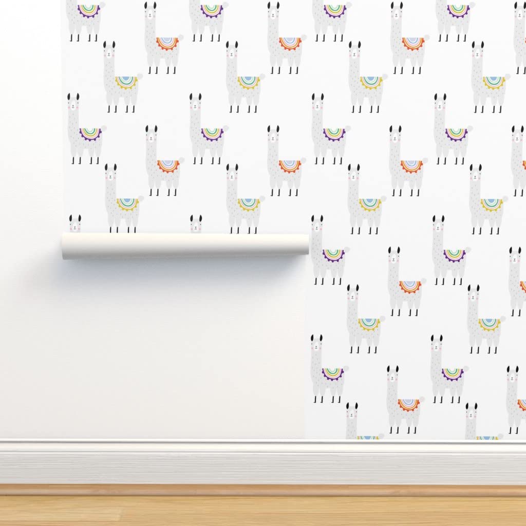 Premium Commercial Grade Wallpaper 27ft x 2ft - Neutral Llama & Alpaca Animal Print, Traditional Mexican Design for Nursery, Kids Room & Home Decor | Peel & Stick, Easy Installation, Washable