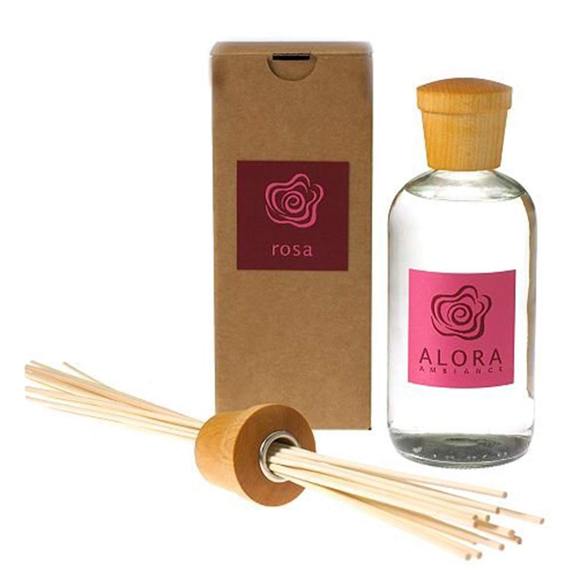 Alora Ambiance Rosa Reed Diffuser - 16oz Aromatherapy Essential Oil Diffuser for Home & Office | Long-Lasting Fragrance for Relaxation & Stress Relief