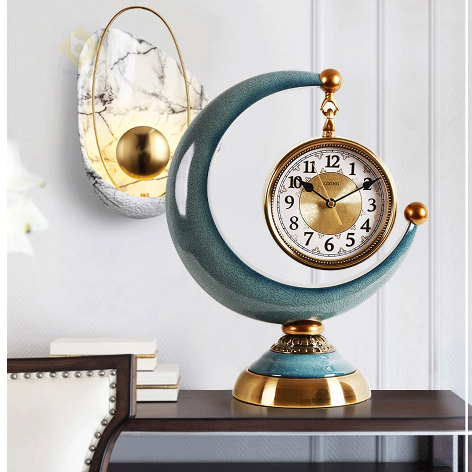FURUIWUFENG Silent Alarm Clock - Battery Operated Non-Ticking Small Desk Clock for Bedroom, Office & Home Decor | Perfect for Nightstands, Desks & Gift Giving