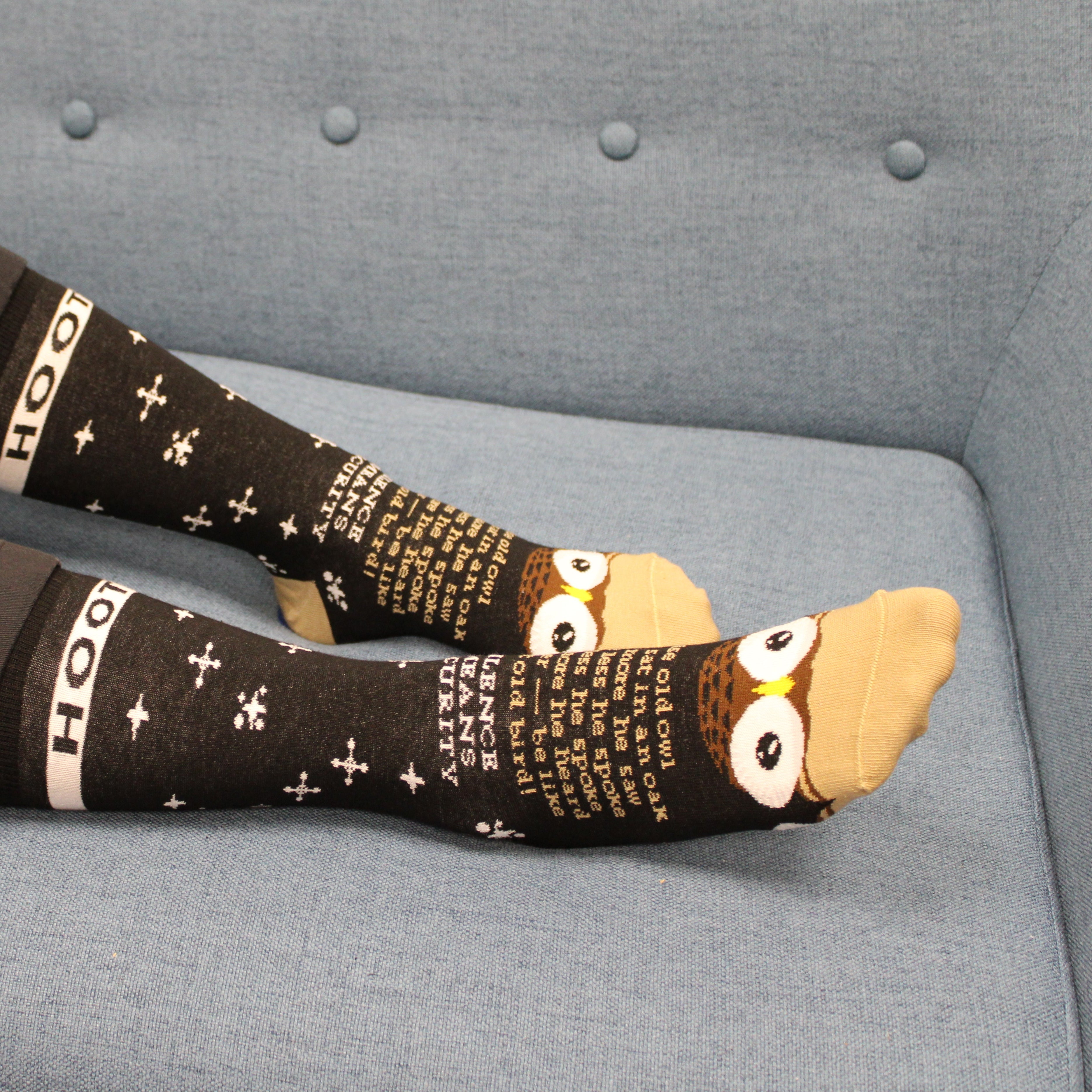 Wise Old Owl Calf Socks for Men & Women - Cozy Animal Print Crew Socks - Perfect for Winter, Gifts & Casual Wear