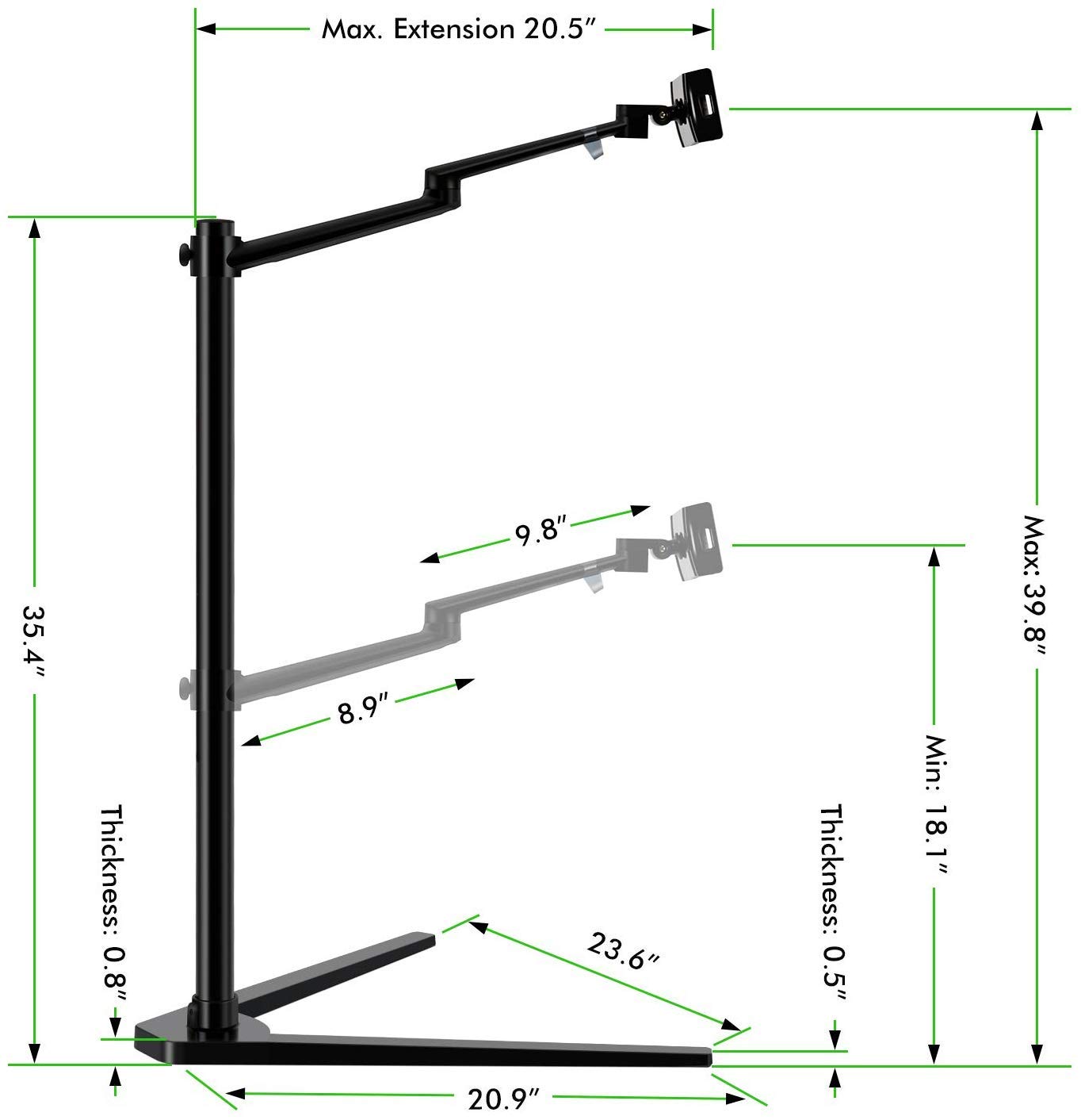 360° Rotating Adjustable Laptop Stand - 3-in-1 Multi-Angle Ergonomic Holder for iPad, MacBook, Surface Pro - Perfect for Bed, Floor & Desk Use