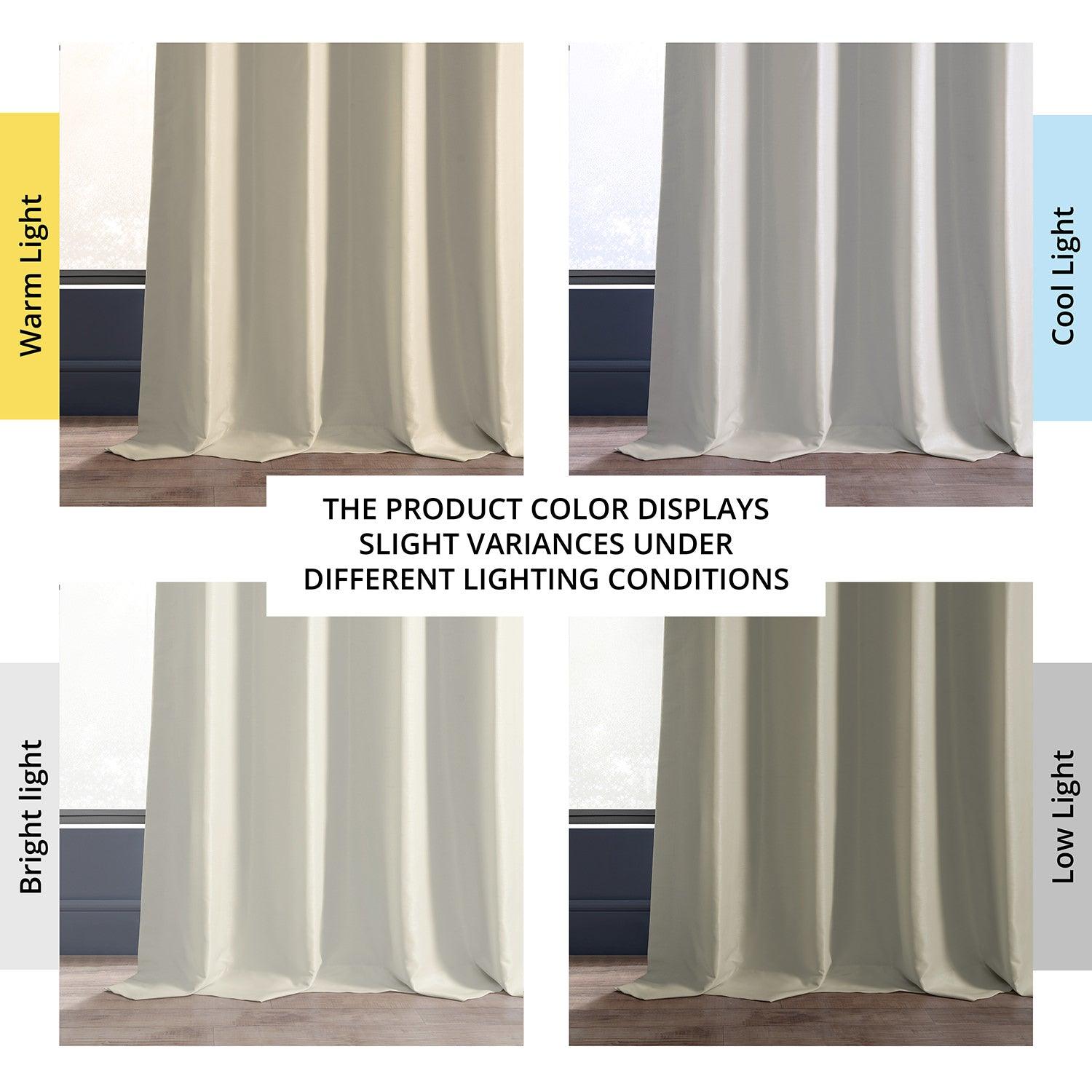 Off White Grommet Vintage Textured Faux Dupioni Silk Blackout Curtains - Thermal Insulated Window Drapes for Living Room, Bedroom & Home Theater (Set of 2 Panels)