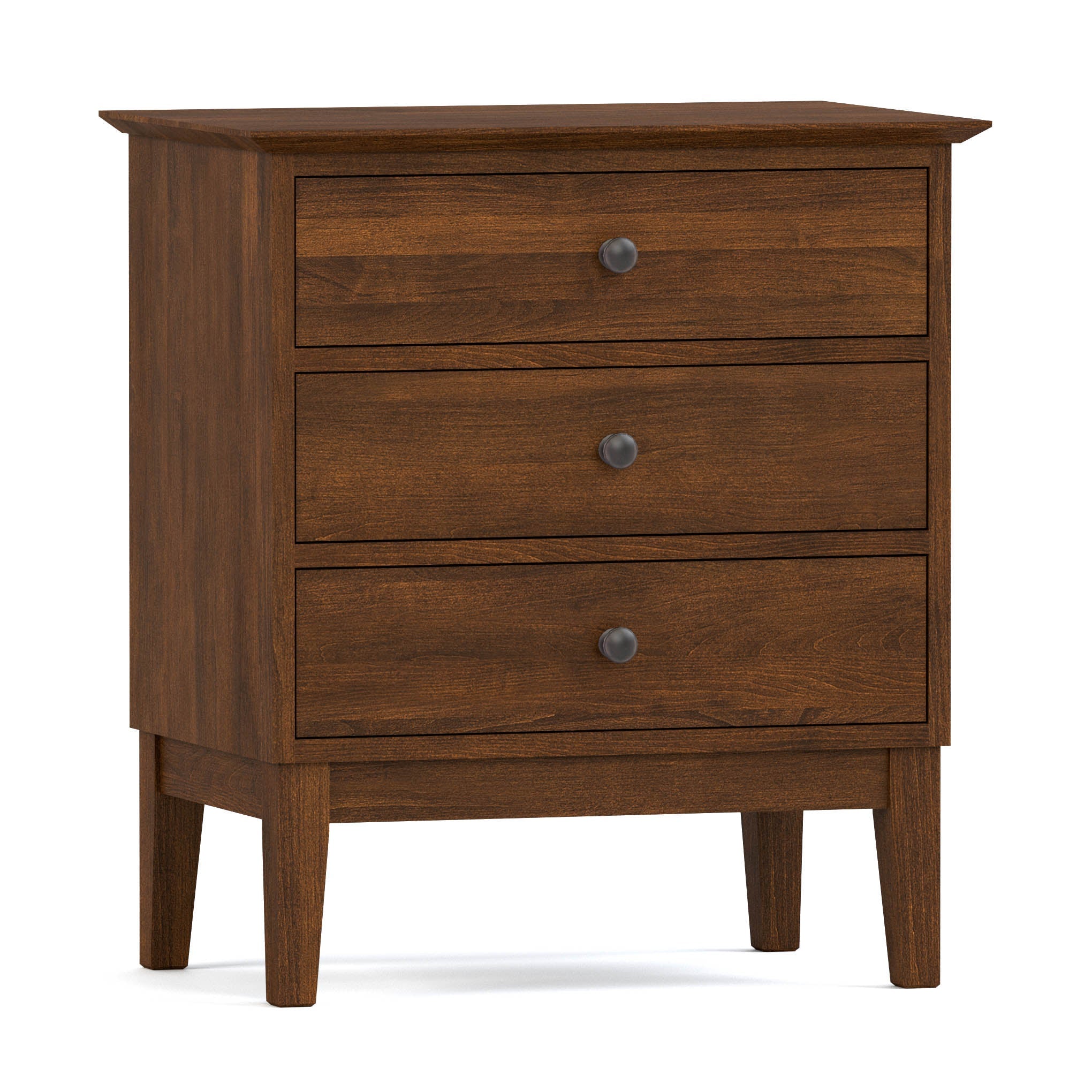 Gable Road 3-Drawer Nightstand - Modern Bedside Table with Storage for Bedroom, Living Room, or Office