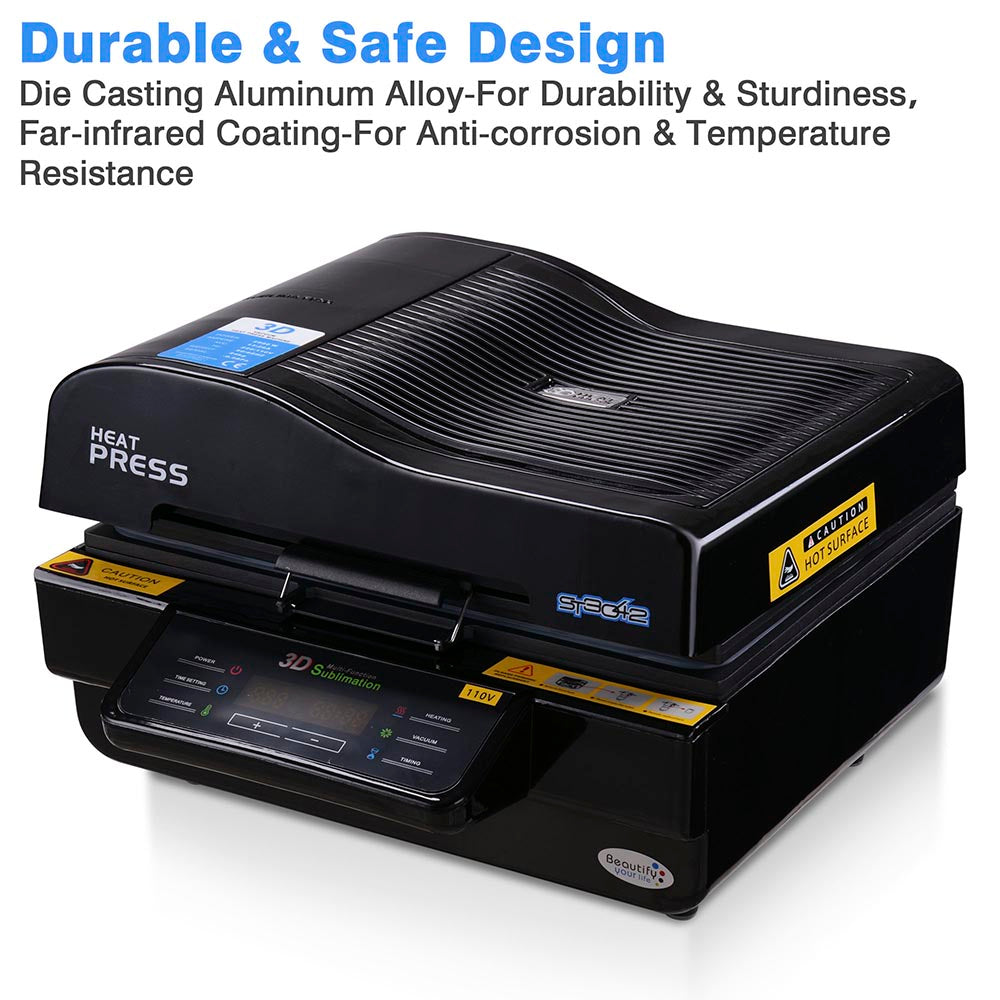 3D Vacuum Heat Press Machine for T-Shirt Printing - Sublimation Transfer Printer for DIY Custom Apparel, Mugs & Phone Cases | TheLAShop