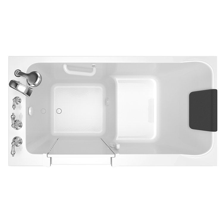 32W x 60L Acrylic Walk-In Soaking Bathtub with Left Hand Drain & Faucet - 3260 Series - Perfect for Small Bathrooms & Accessible Spa Experience