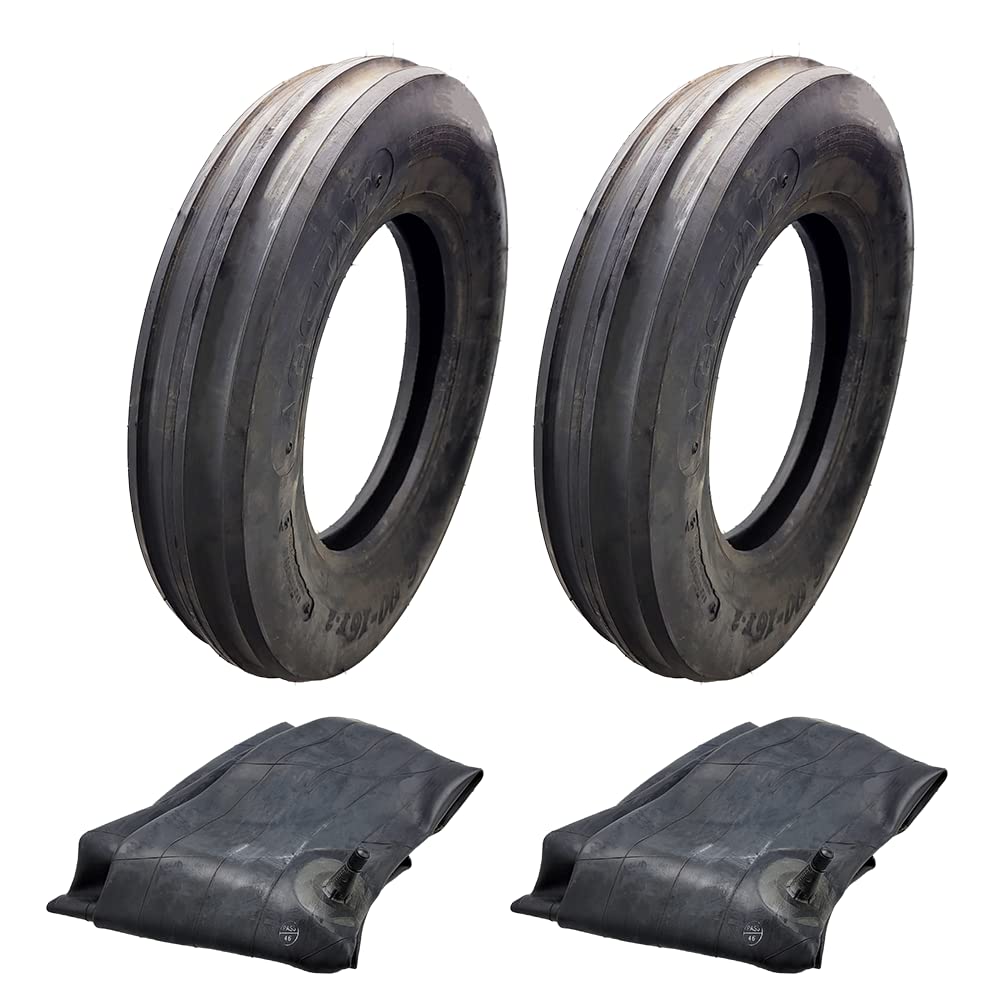 6.00-16 6-Ply Rib Disc Farm Tractor Tires and Tubes - Heavy Duty Agricultural Tires for Tractors, Trailers & Farm Equipment - Ideal for Field Work, Plowing & Rough Terrain