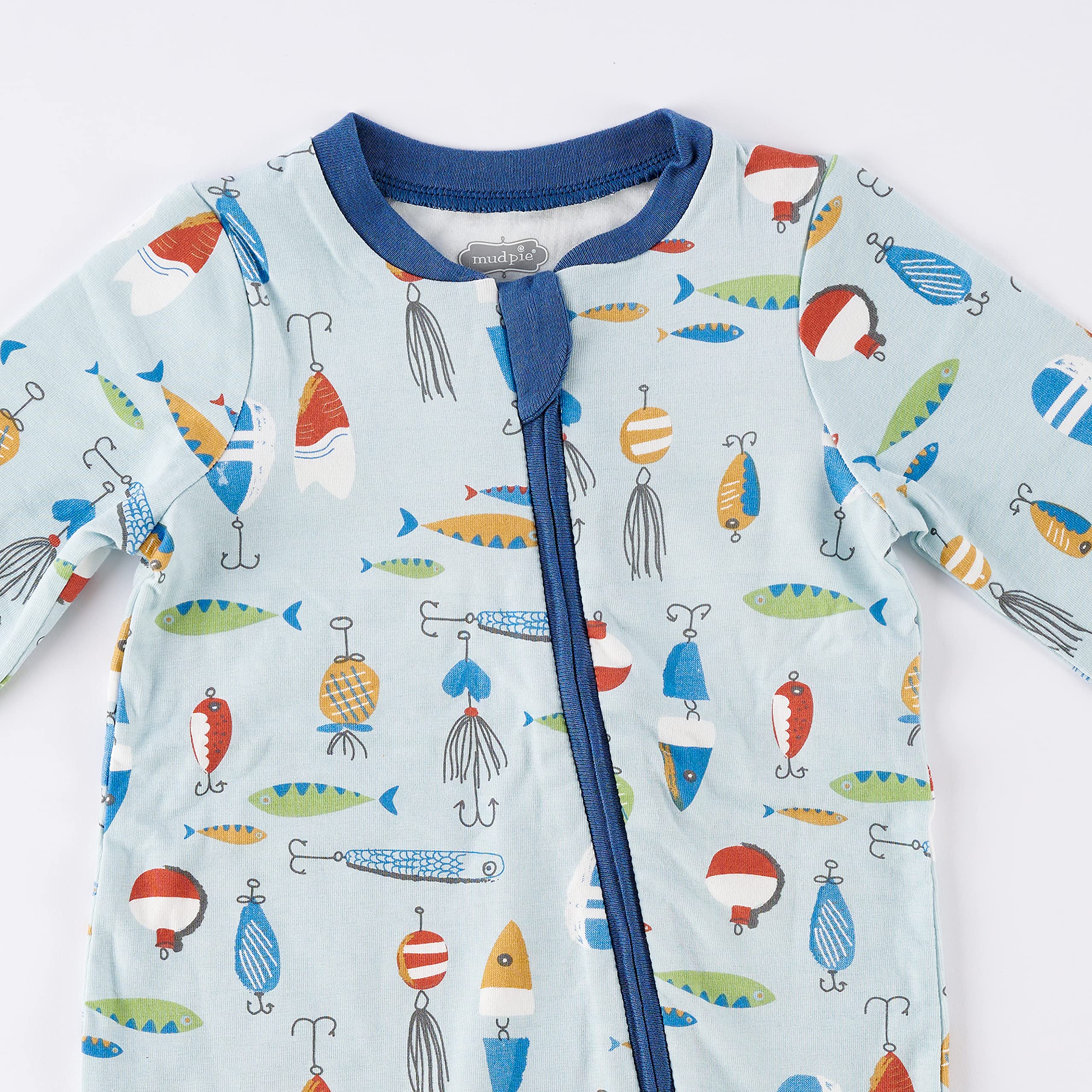 **Mud Pie Baby Boys' Fishing Lure Sleeper Outfit - Adorable & Comfortable Pajamas for Toddlers - Perfect for Bedtime, Lounging & Photo Shoots**