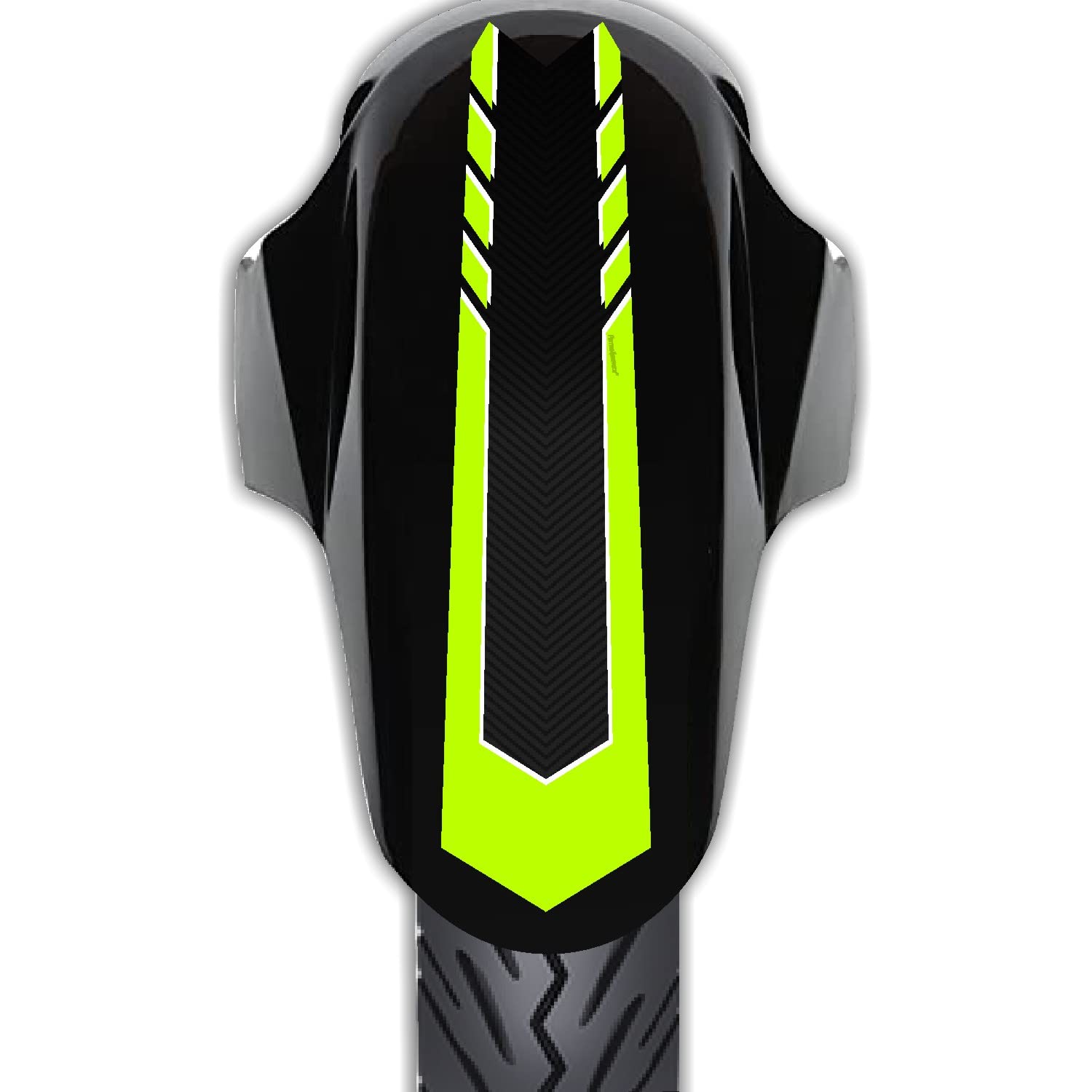 Neon Green Piston Graphics Bike Mudguard Stickers - Waterproof Adhesive Vinyl Fender Decals for Mountain & Road Bikes - Perfect for Cycling Enthusiasts & Custom Bike Decor