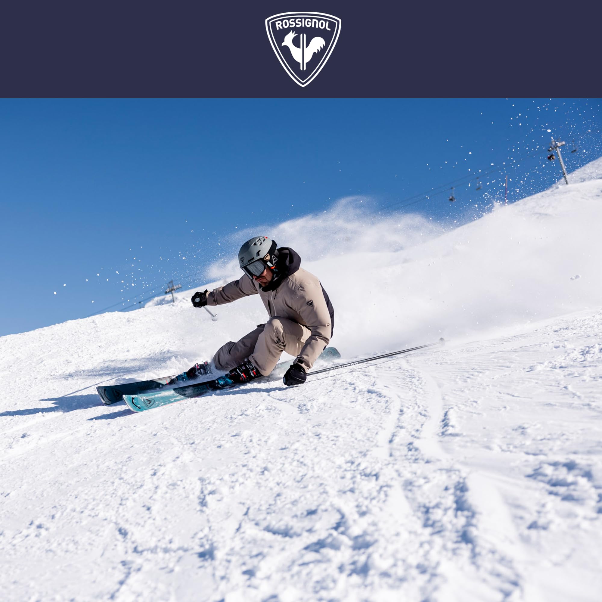 Rossignol Tactic Alpine Ski Poles - Lightweight Carbon Fiber Downhill Ski Poles for Men & Women - Perfect for All-Mountain, Freeride and Backcountry Skiing