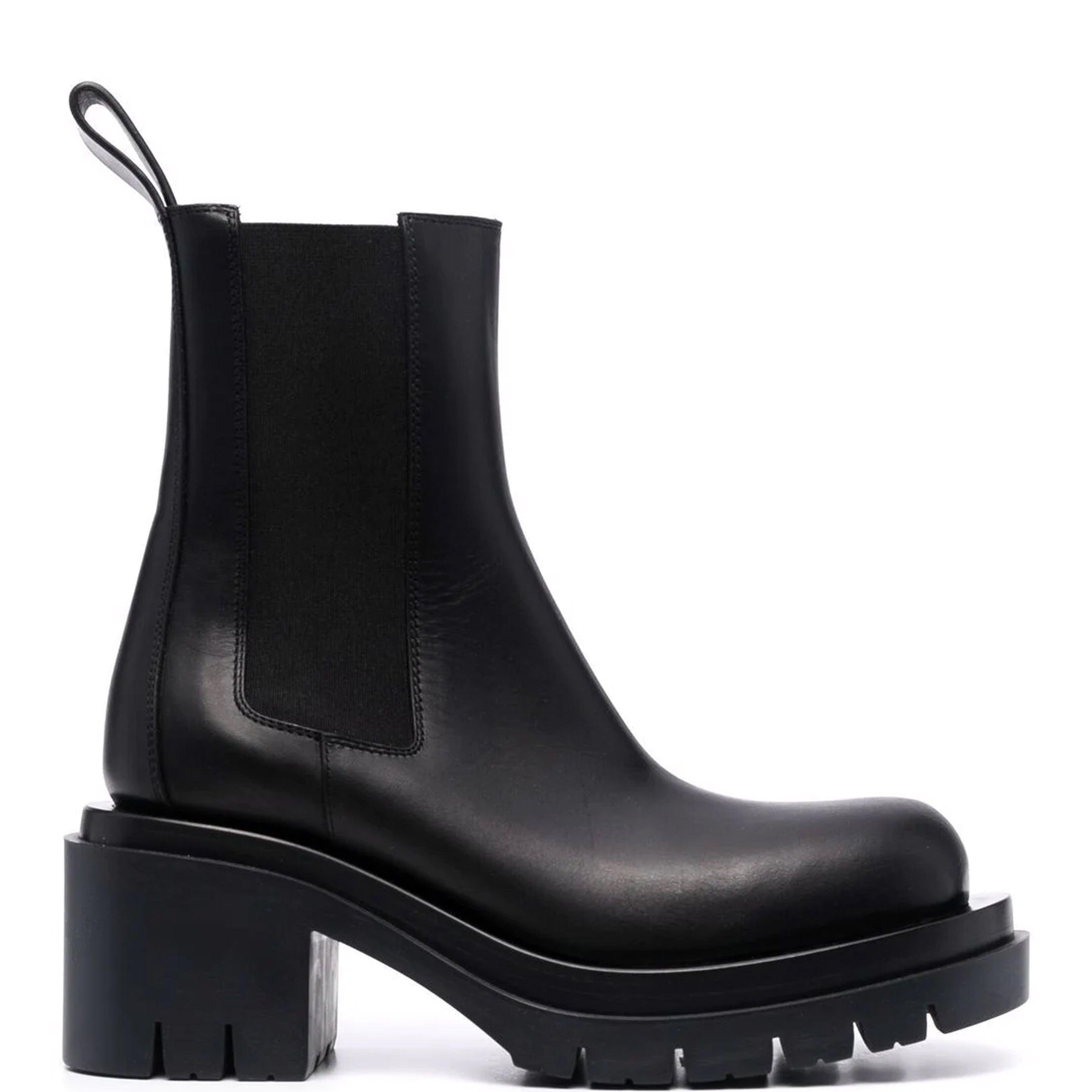BV Lug 7cm Ankle Boots for Women - Black Leather Chelsea Boots with Chunky Heel | Perfect for Casual Outfits, Street Style & Fall/Winter Fashion