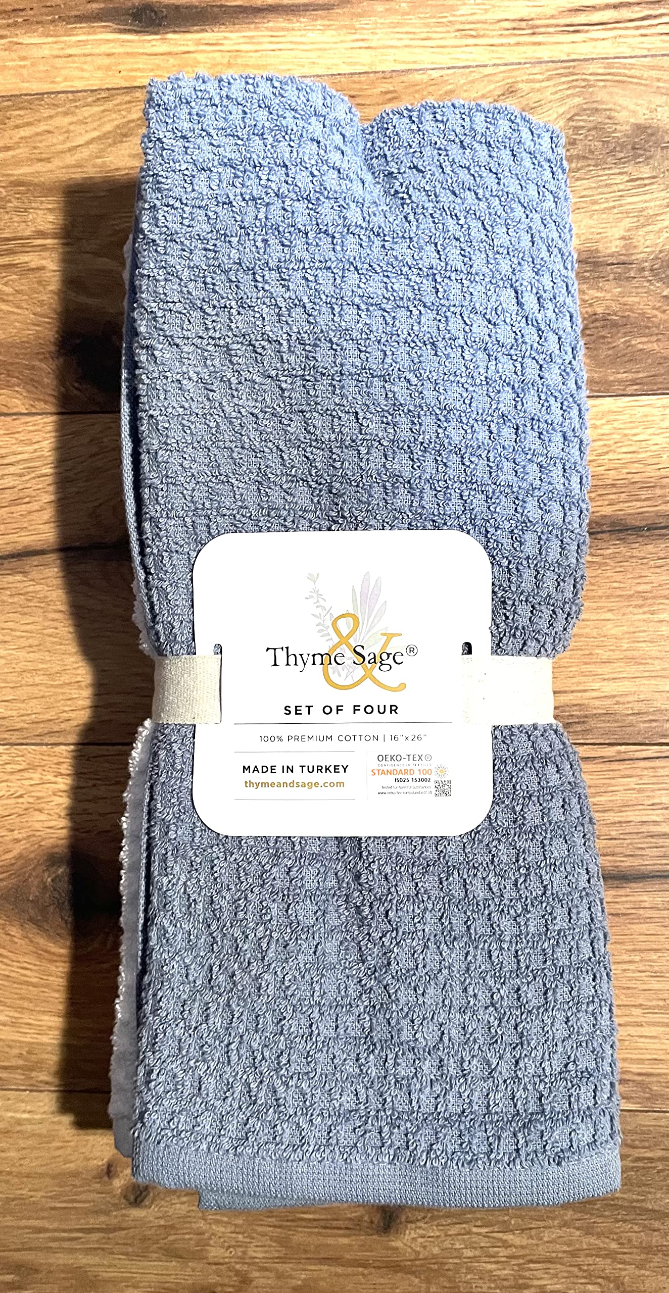 4-Pack Premium Turkish Cotton Kitchen Towels Set - Ultra Absorbent & Quick-Drying Dish Towels, Tea Towels & Hand Towels (16