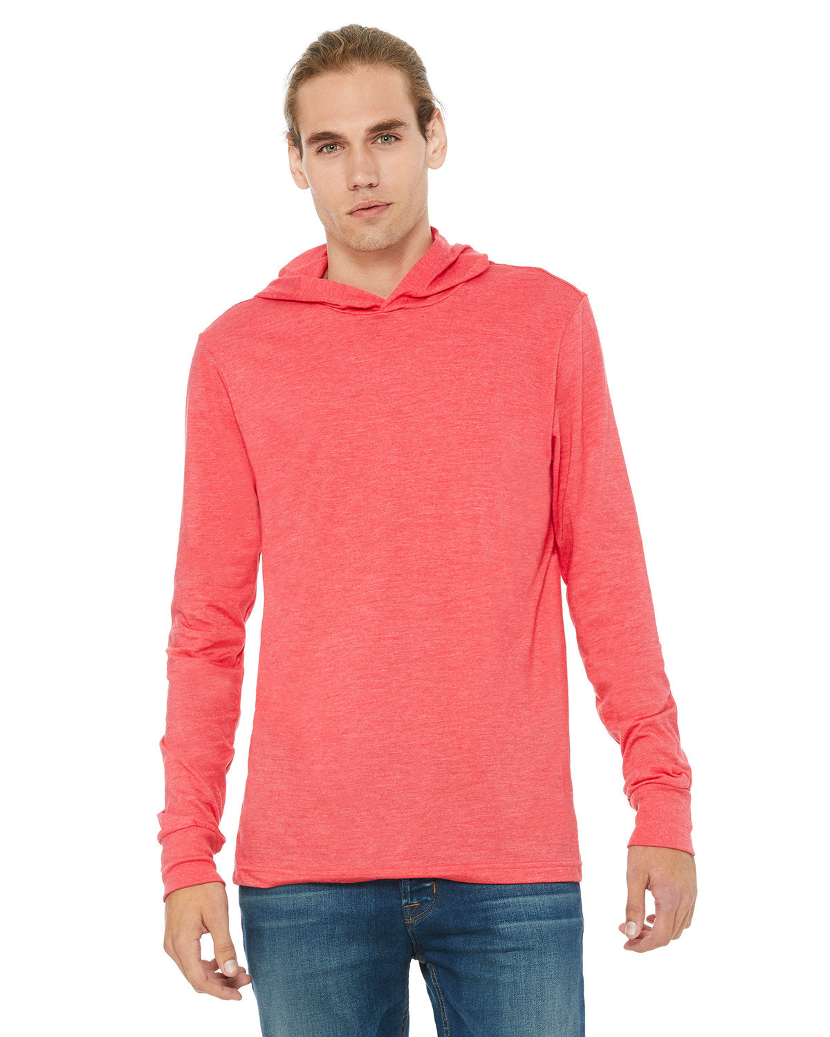 Bella + Canvas 3512 Unisex Jersey Long Sleeve Hoodie - Soft Cotton Pullover Sweatshirt for Men & Women - Perfect for Casual Wear, Gym, and Outdoor Activities