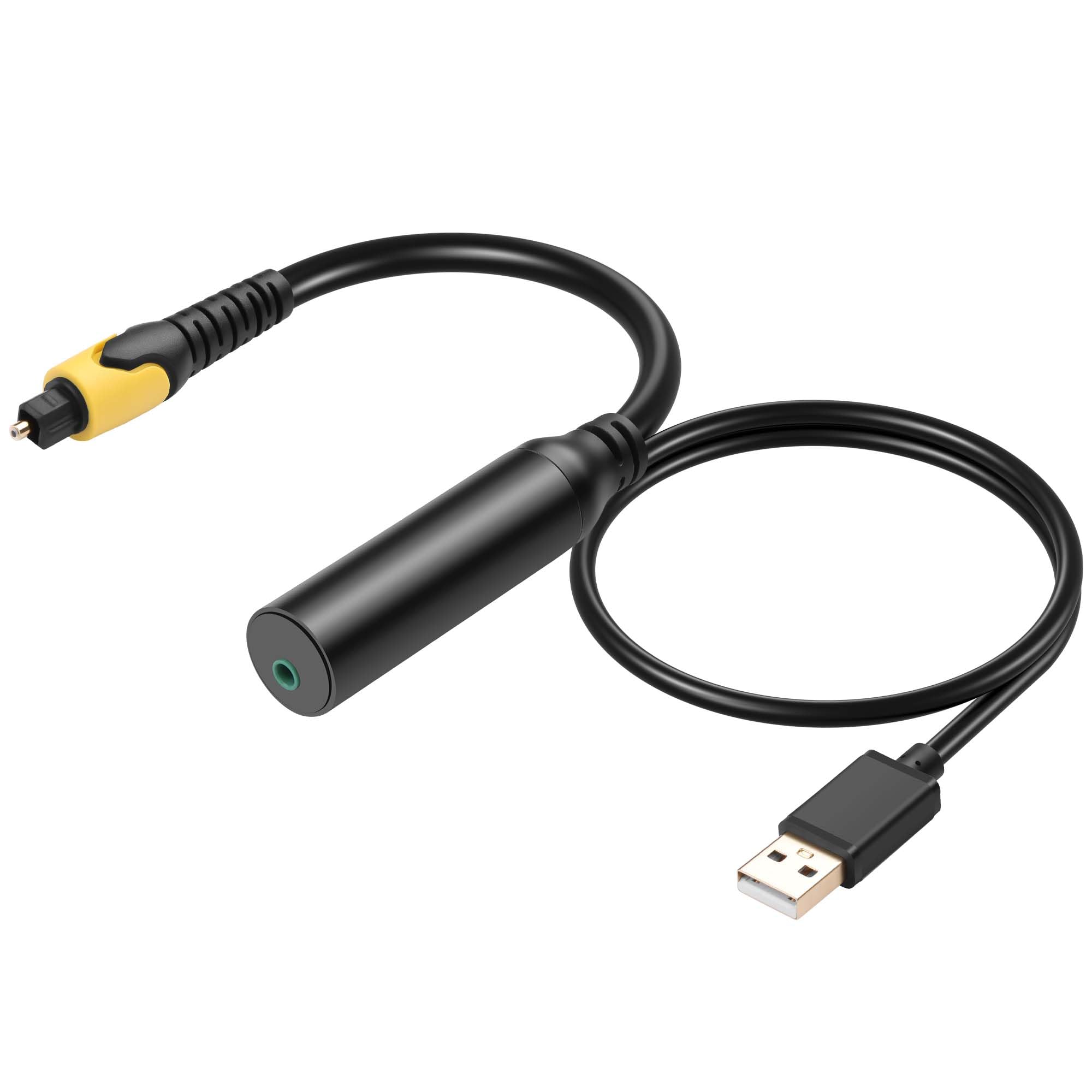 CERRXIAN Digital Coaxial Optical SPDIF to Analog AUX Audio Converter Cable - Optical to 3.5mm Female Adapter with USB Power - Compatible with TV, PS4, Xbox, Soundbar - Perfect for Home Theater & Gaming Audio Setup