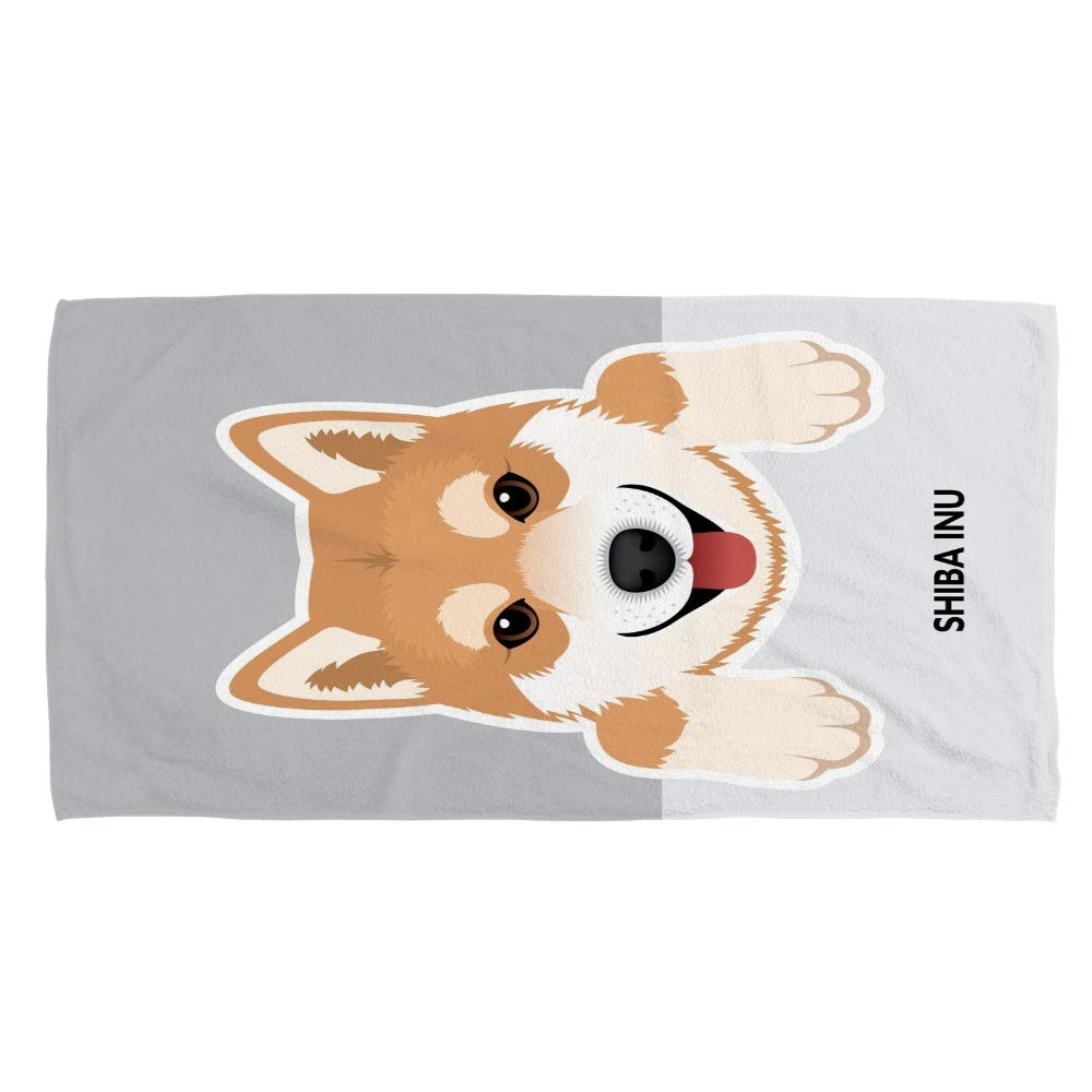 **Premium Absorbent Microfiber Hand Towel Set - 15x30 Inch Soft Kitchen & Bath Towels for Face, Gym, Yoga, Spa - Cute Shiba Inu Design, Ideal for Bathroom, Beach & Travel**
