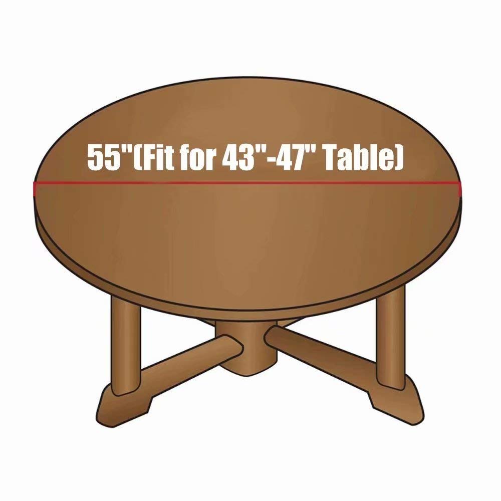 Vintage Christmas Round Tablecloth with Elastic Edge - Fits 43
