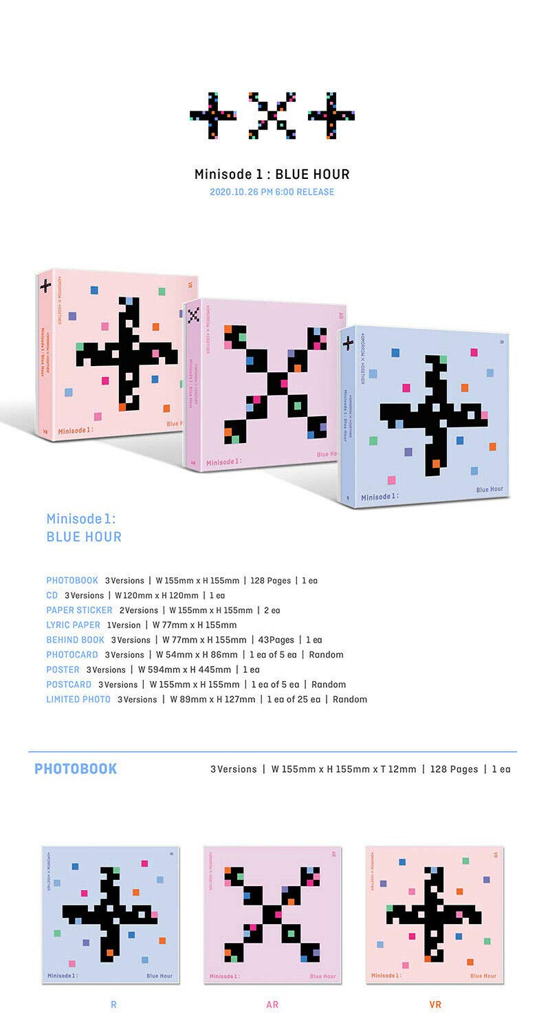 TXT [MINISODE1 : BLUE HOUR] K-POP Album (VR Version) - Includes CD, 128p Photo Book, Stickers, Lyric Paper, Behind Book, Photo Cards & Postcards | Sealed with Tracking Code | Perfect for K-POP Collectors & Fans
