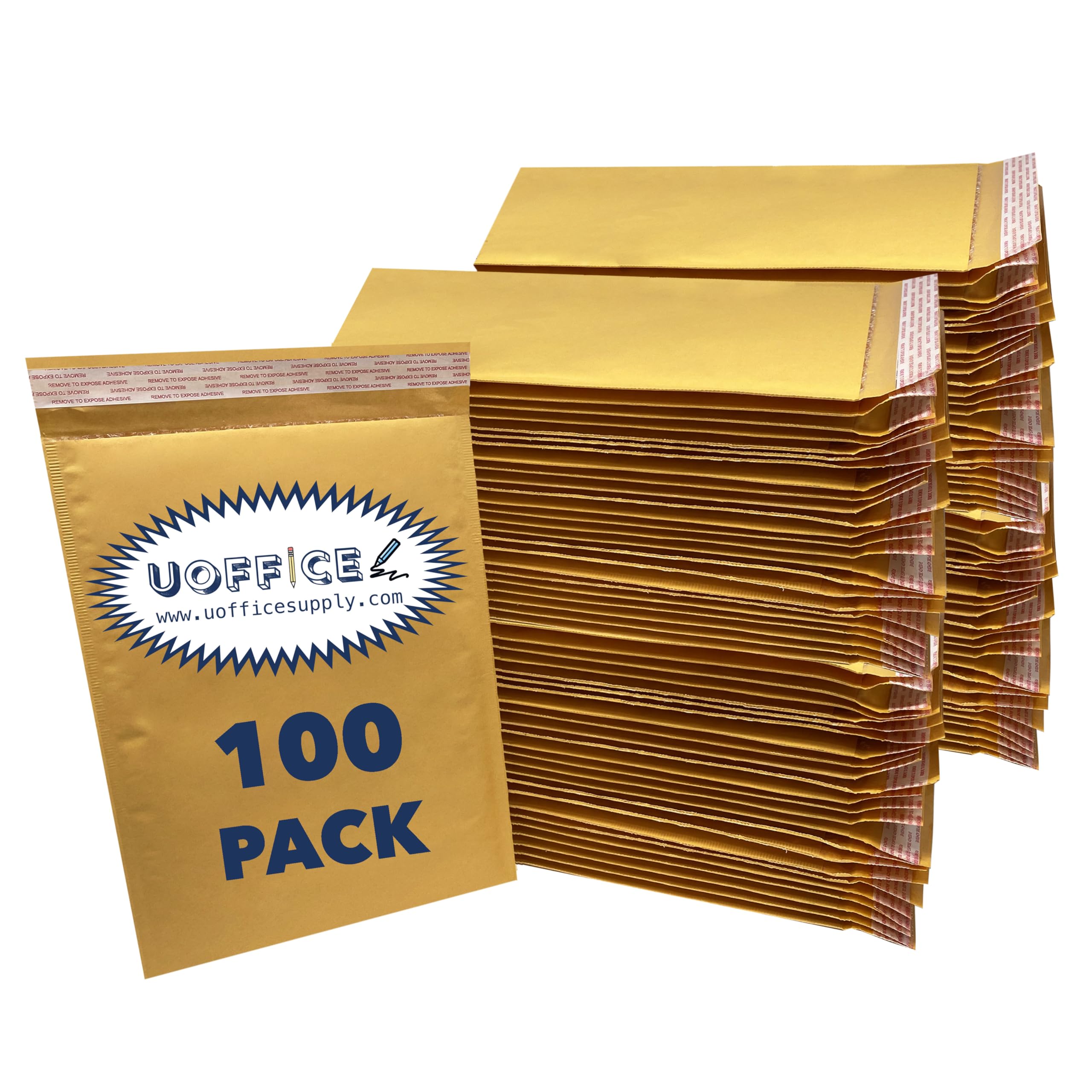 100-Pack Yellow Kraft Bubble Mailers #3 (8.5