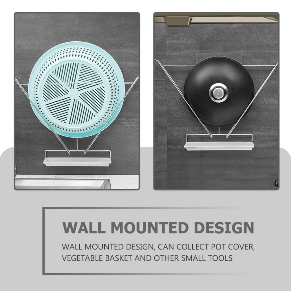 Veemoon Stainless Steel Wall Mounted Pot Lid Holder - Durable Kitchen Organizer for Pots, Pans & Utensils - Perfect for Small Spaces & Clutter-Free Cooking