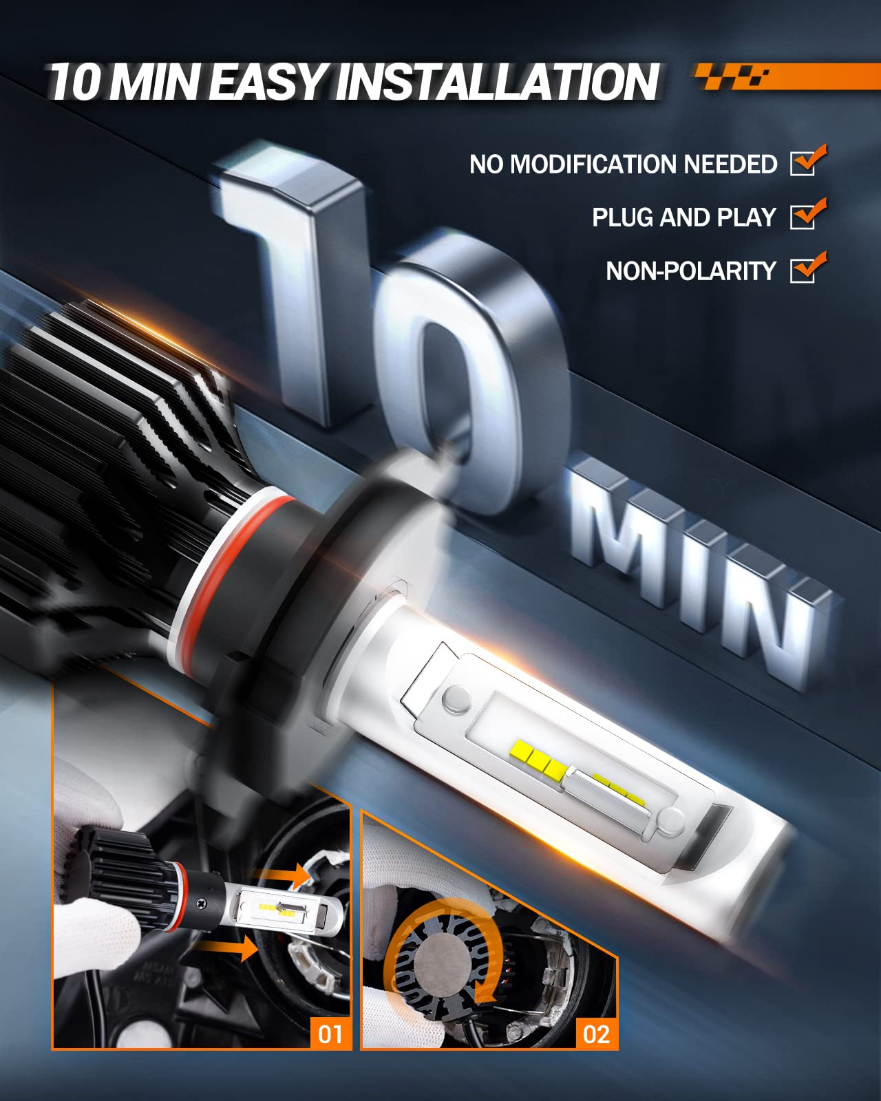 SEALIGHT H11/H8/H9/H16 LED Bulbs - 30,000LM Super Bright 6000K White Fog Light Bulbs for Cars, Motorcycles, ATVs - Plug and Play Installation - Pack of 2 - Perfect for Night Driving, Off-Roading & Low Visibility Conditions