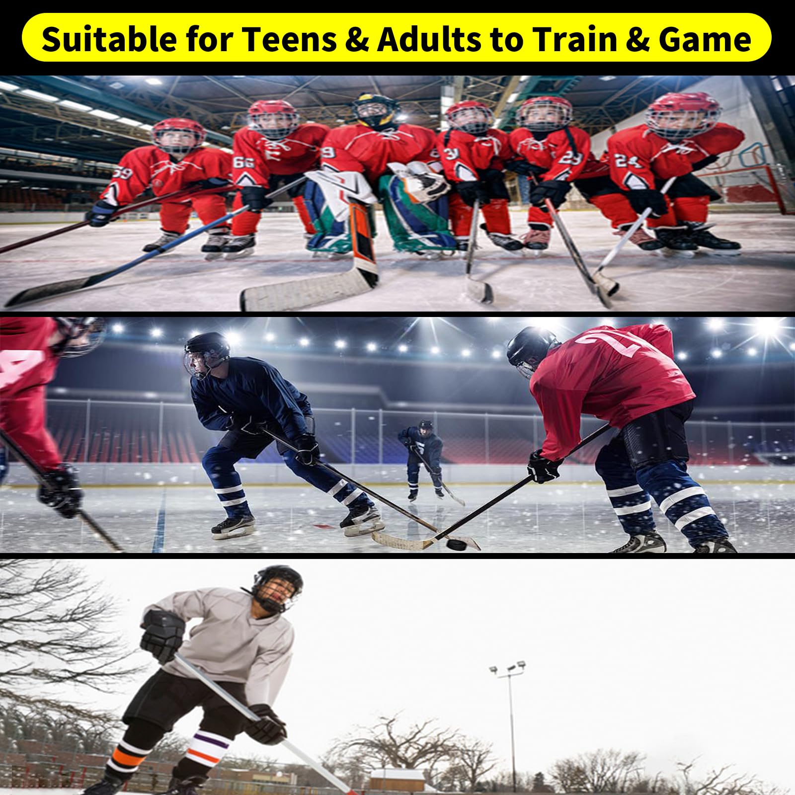 Best Bulk Ice Hockey Pucks for Practice & Training - Durable Rubber Hockey Pucks for Shooting, Stickhandling & Goalkeeping Drills (Set of 50)