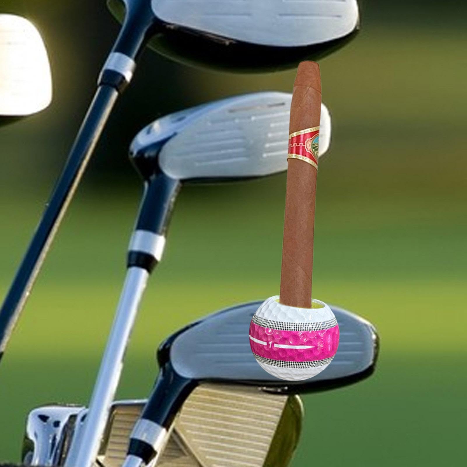 Golf Ball Cigarette Holder for Men - Portable Golf Cart Cigarette Stand | Perfect for Golfers & Smokers - Ideal for Golf Courses, Driving Ranges & Outdoor Activities