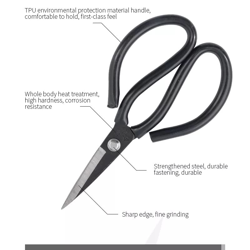 DSHARPP Heavy Duty Scissors - Professional Gardening & Industrial Shears, High Carbon Steel Blades, Durable Cutting Tool for Tough Materials (Model MT-N11) - Perfect for Pruning, Landscaping, Fabric Cutting & DIY Projects