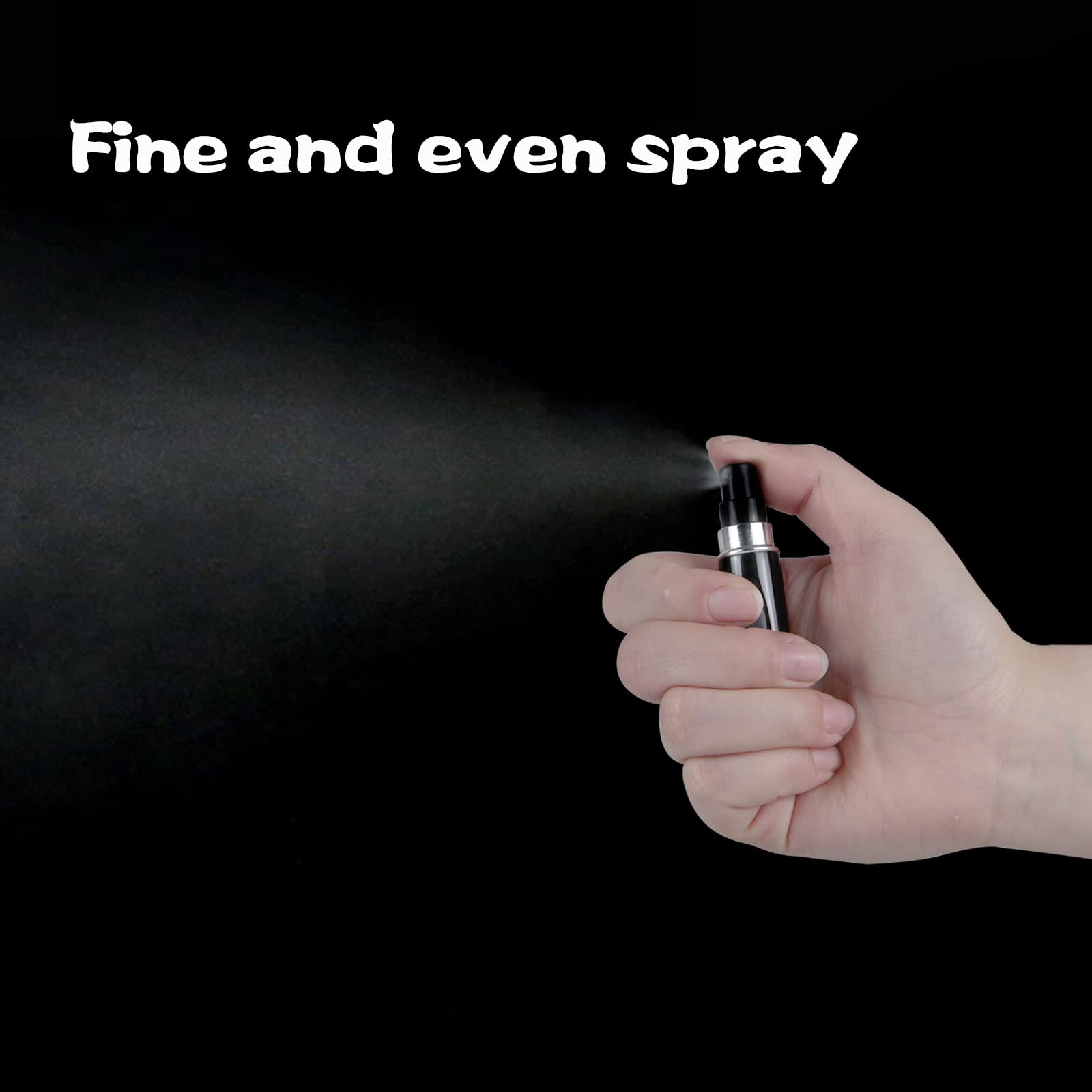 Refillable Perfume Atomizer Bottles 4Pcs - 5ml Portable Mini Travel Perfume Spray Bottles for Women & Men - Leak Proof Essential Oil Dispensers - Perfect for Travel, Gym, Office & Daily Use (Black)