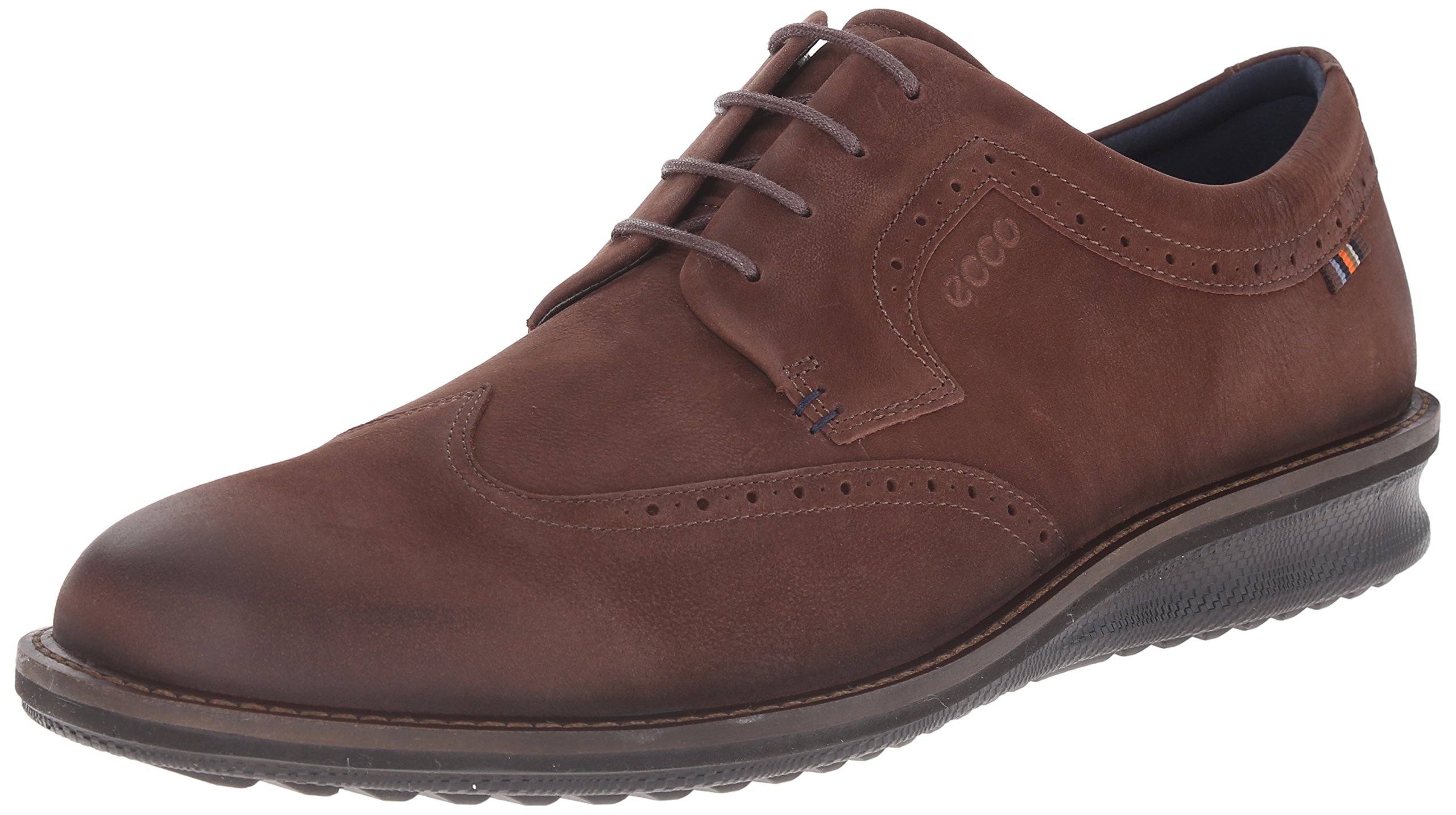 ECCO Men's Contoured Wingtip Oxford Dress Shoes - Genuine Leather Business Formal Shoes for Work & Office - Comfortable Wingtip Brogue Style for Professional Men