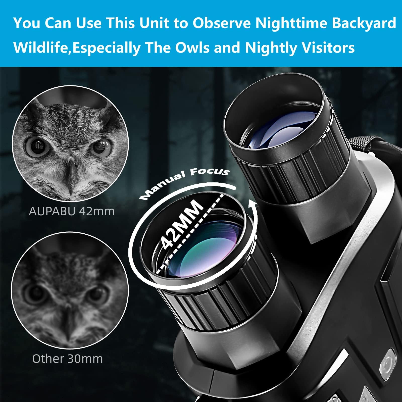 Digital Night Vision Binoculars for Adults with Infrared IR Illuminator & Zoom - Perfect for Hunting, Surveillance, Boating, Wildlife Watching & Fishing - Capture Photos & Videos - Day & Night Vision Goggles for Outdoor Adventures & Security Monitoring